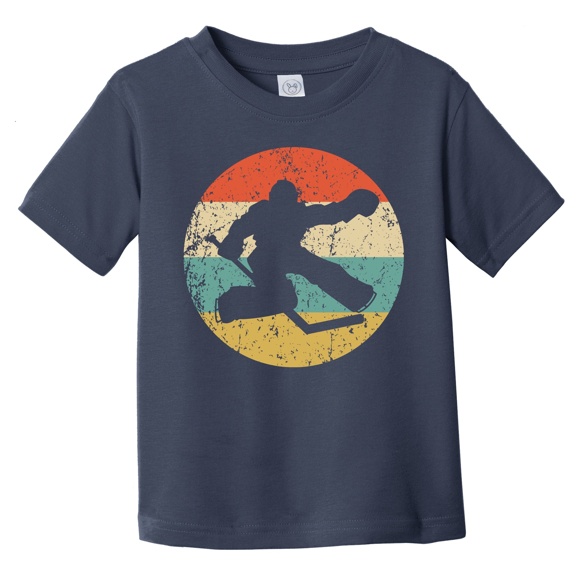 Hockey Player Goalie Silhouette Retro Sports Infant Toddler T-Shirt