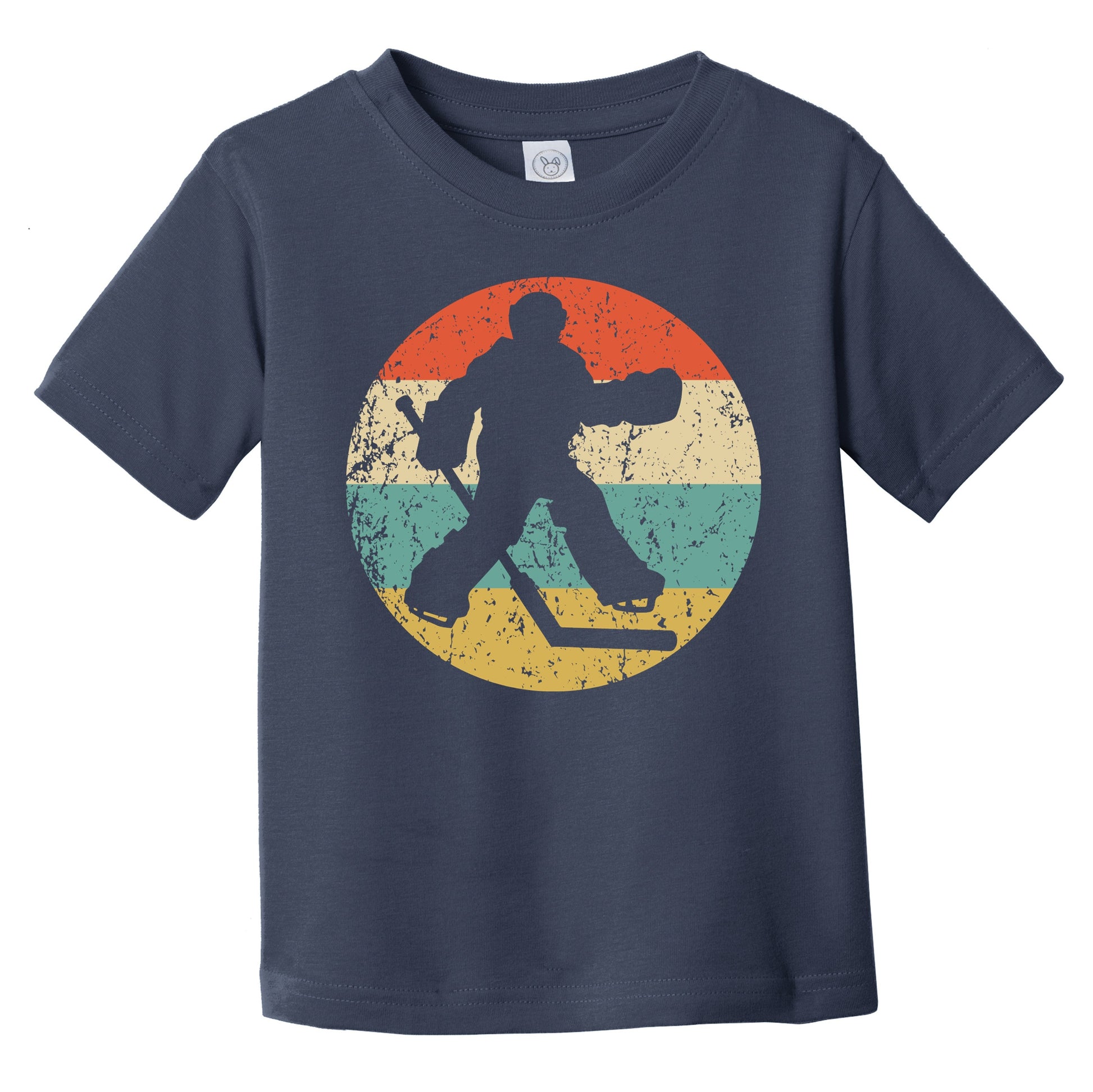 Hockey Goalie Hockey Player Silhouette Retro Sports Infant Toddler T-Shirt