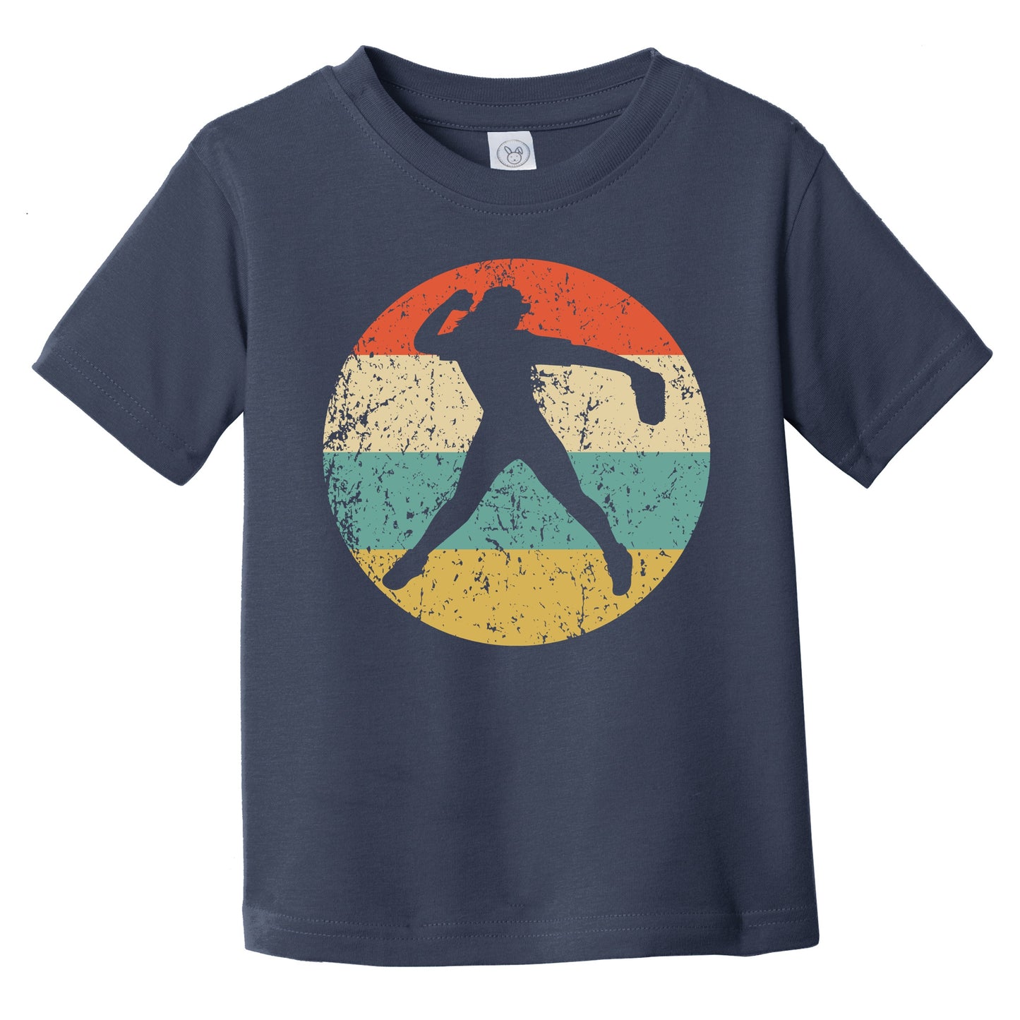 Softball Player Silhouette Retro Sports Infant Toddler T-Shirt