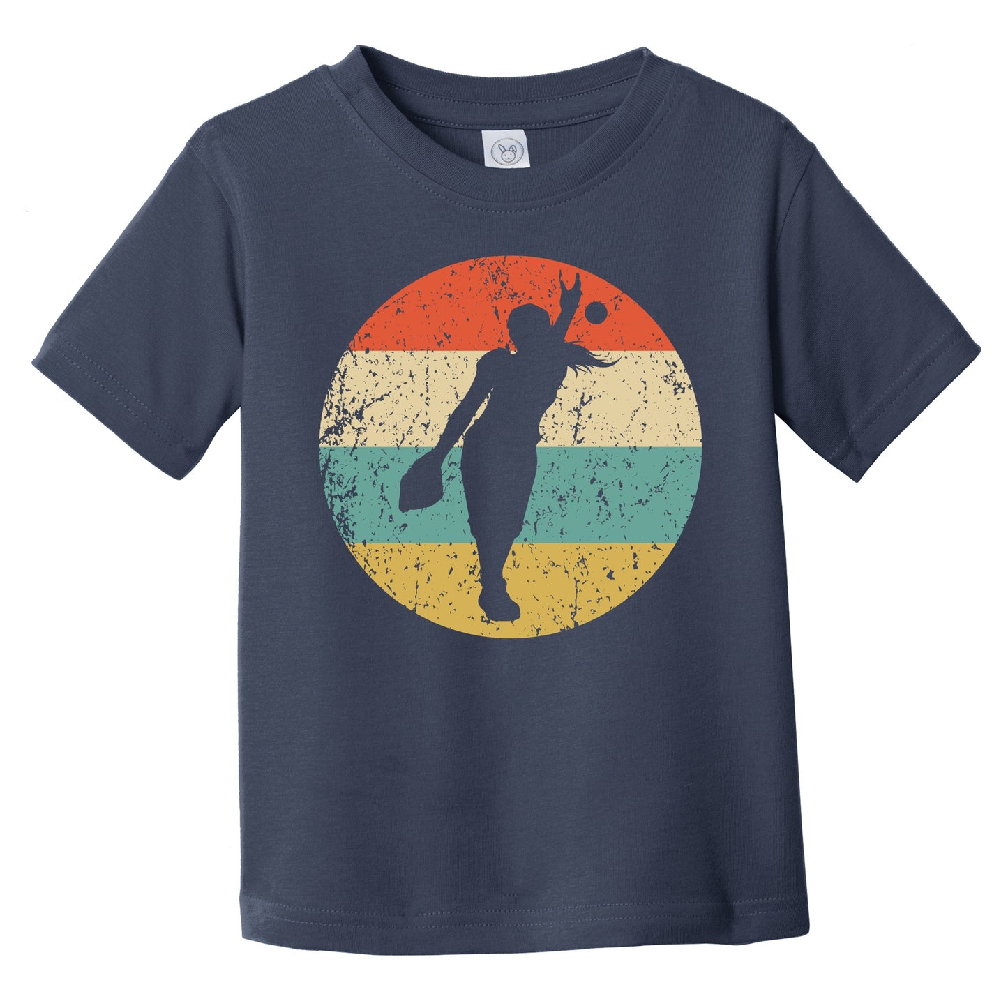 Softball Pitcher Silhouette Retro Softball Player Infant Toddler T-Shirt