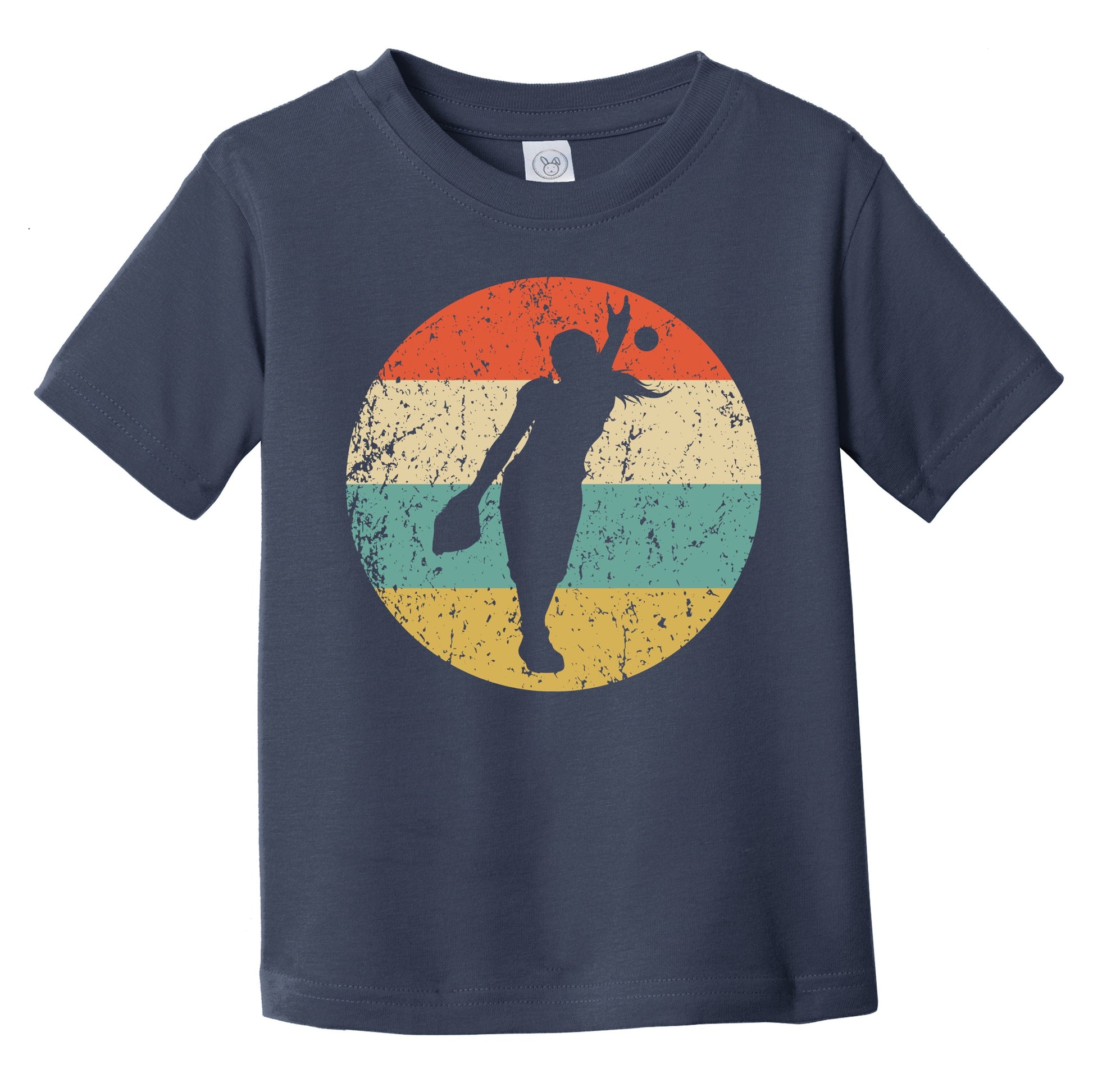 Softball Pitcher Silhouette Retro Softball Player Infant Toddler T-Shirt