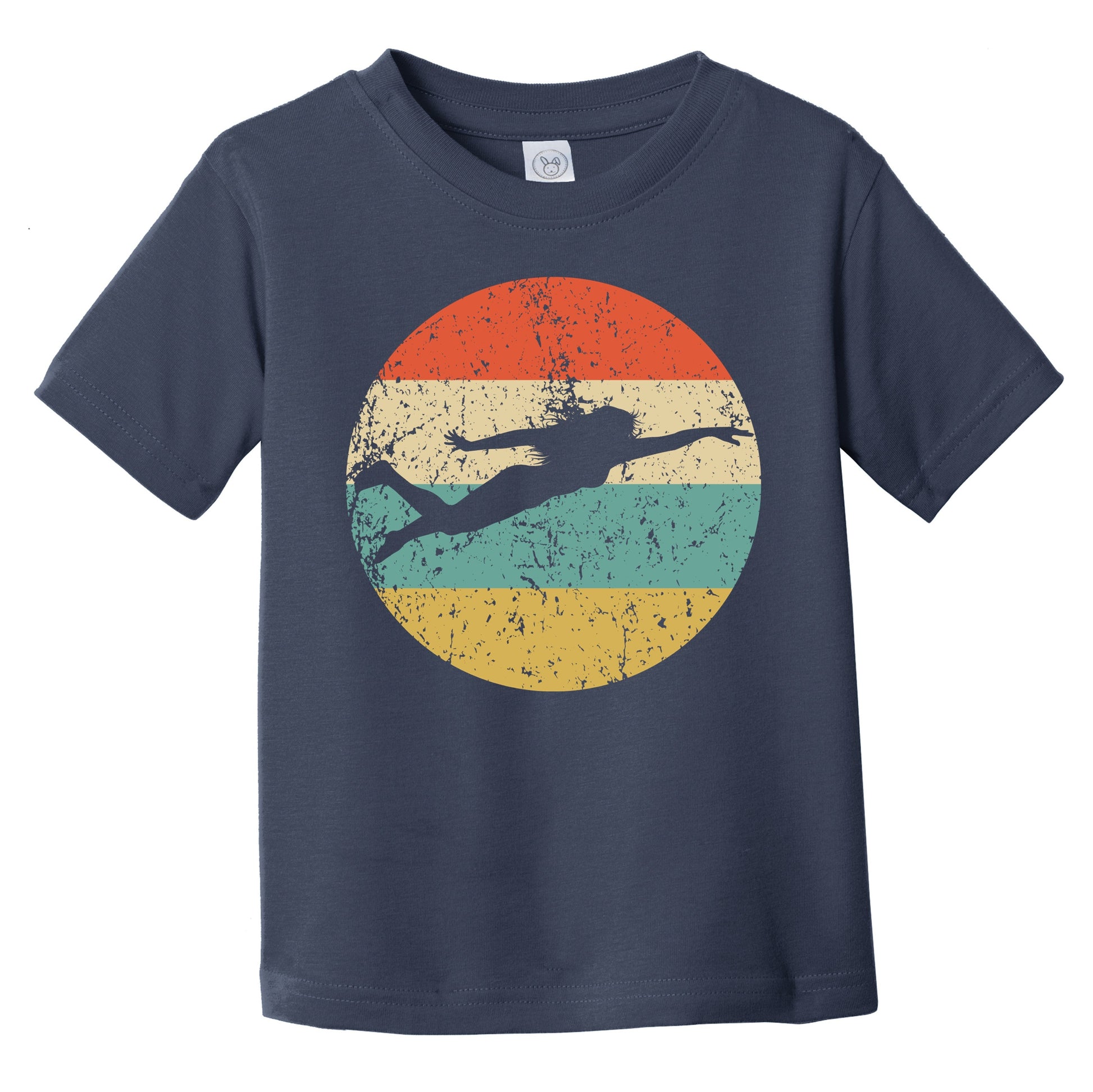Female Swimmer Silhouette Retro Swimming Infant Toddler T-Shirt