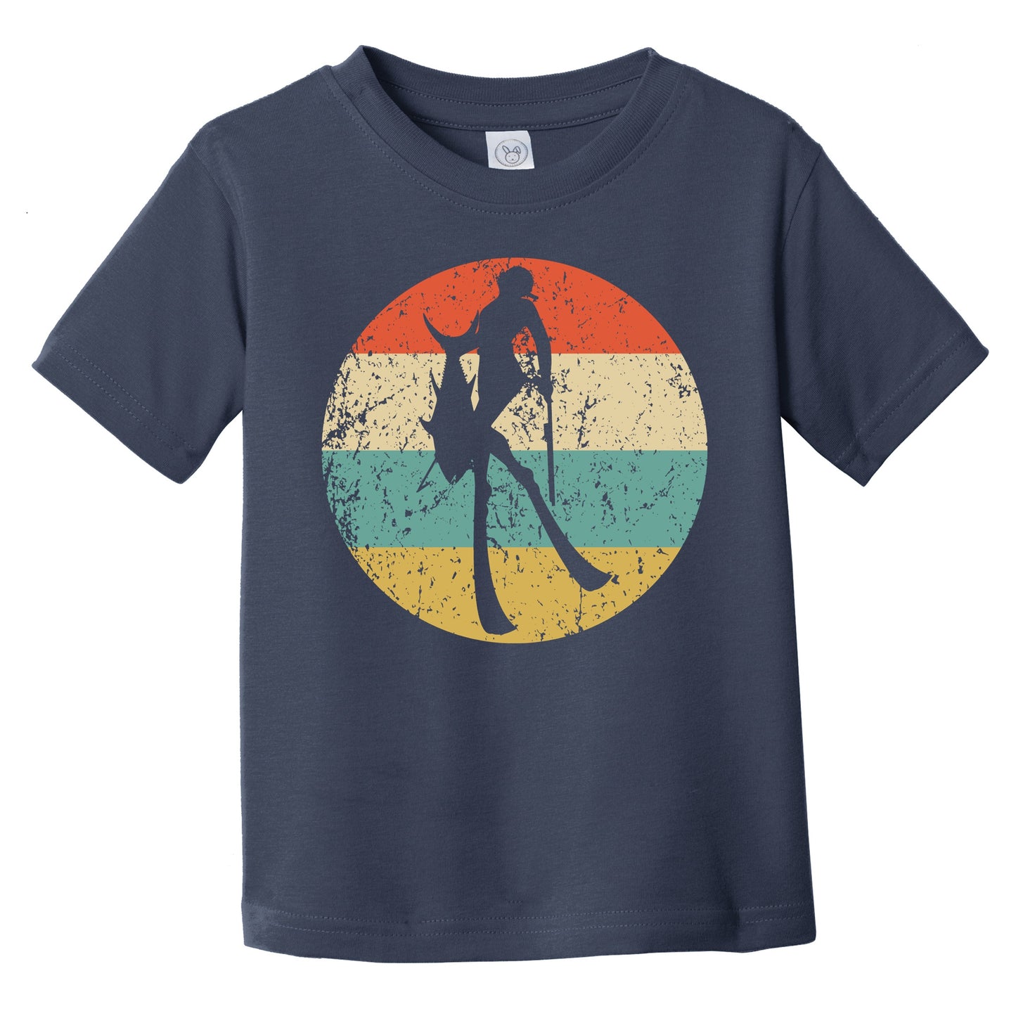 Spearfisherman Silhouette Retro Spearfishing Infant Toddler T-Shirt