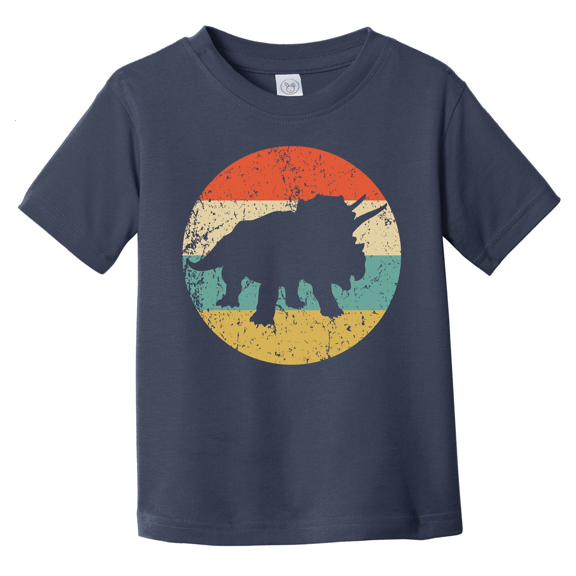 Triceratops Silhouette Retro Dinosaur Infant Toddler T-Shirt