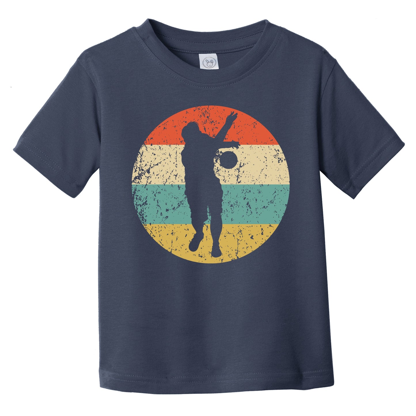 Bocce Ball Player Silhouette Retro Bocce Infant Toddler T-Shirt