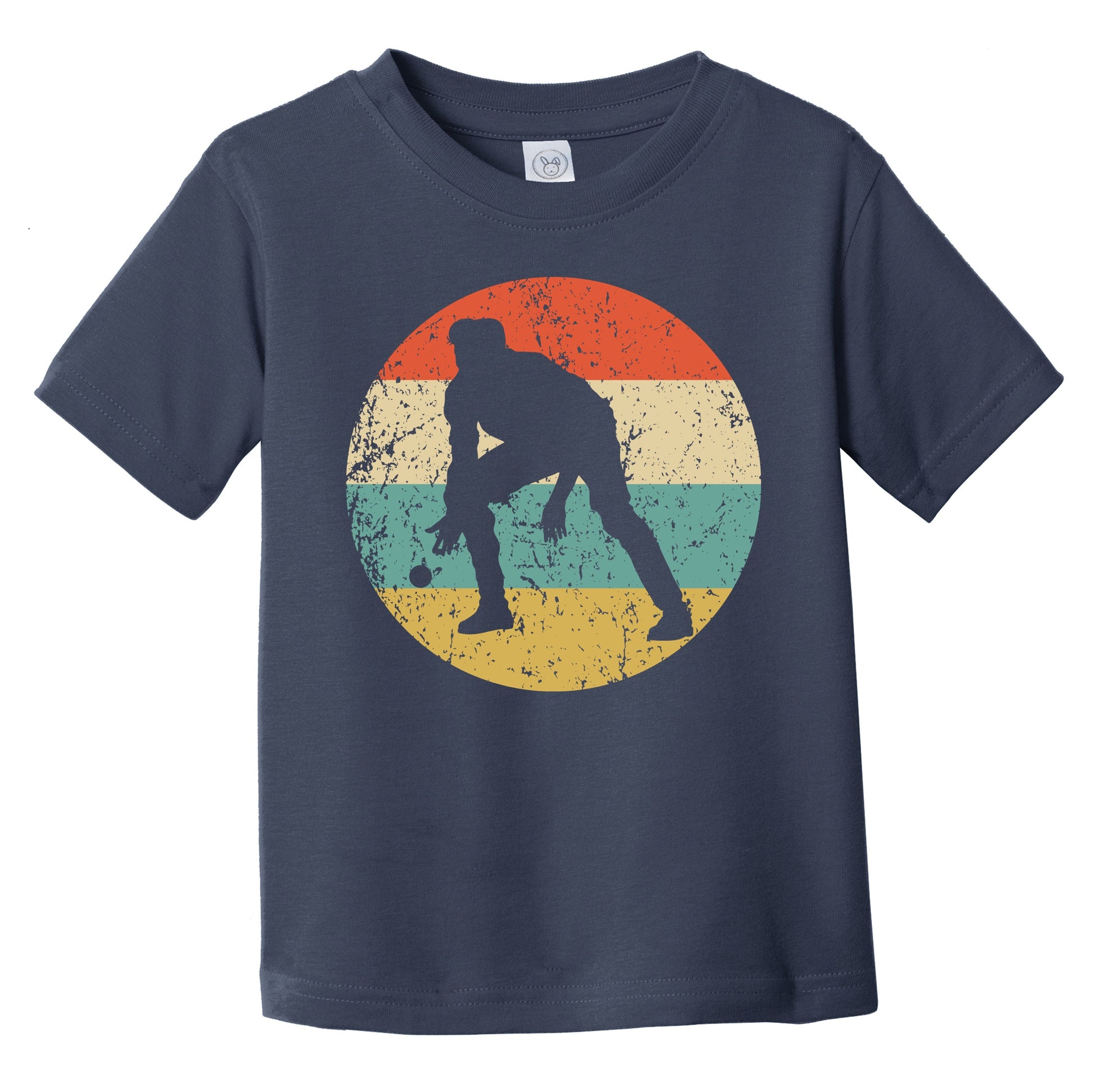 Man Playing Bocce Ball Silhouette Retro Bocce Infant Toddler T-Shirt