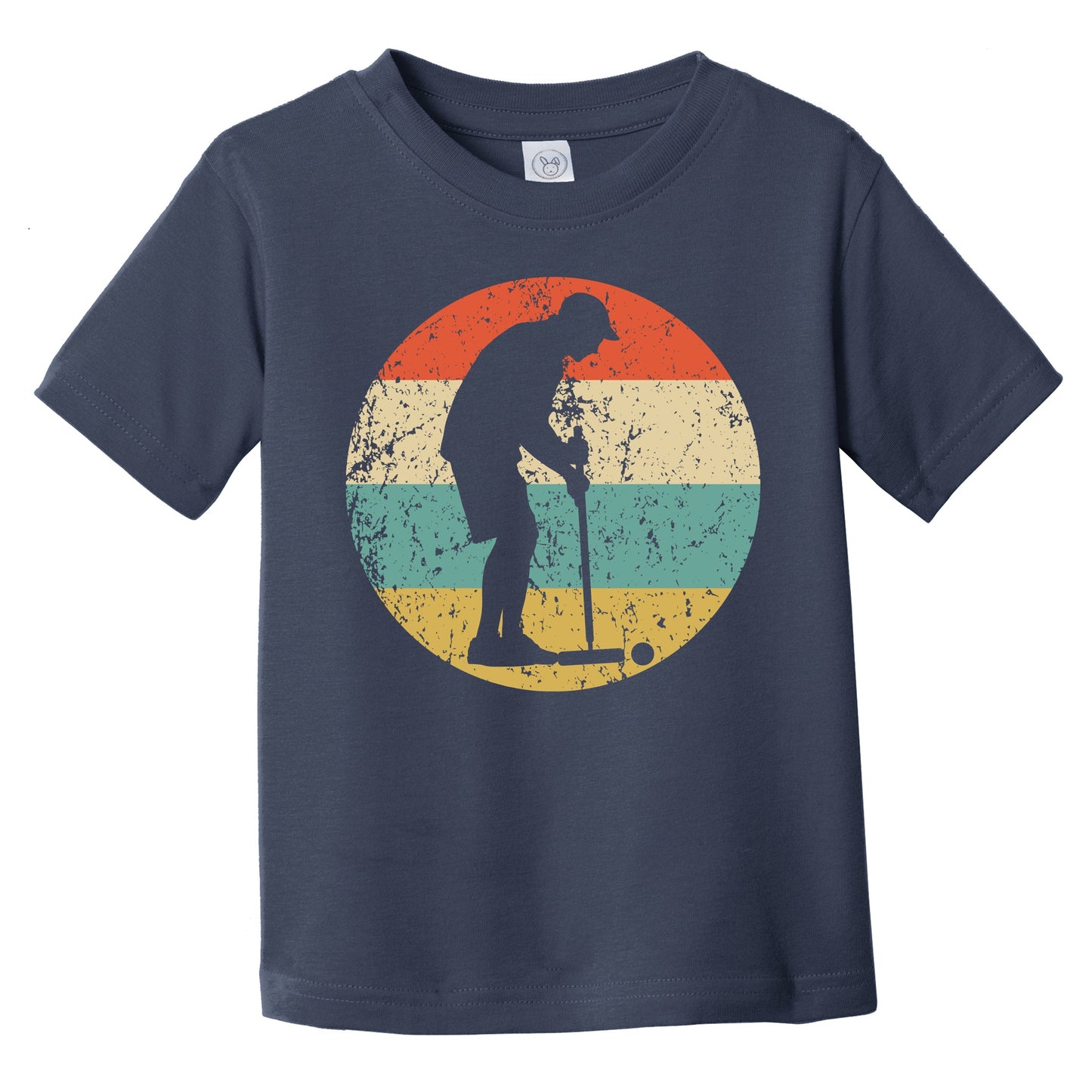 Croquet Player Silhouette Retro Croquet Infant Toddler T-Shirt