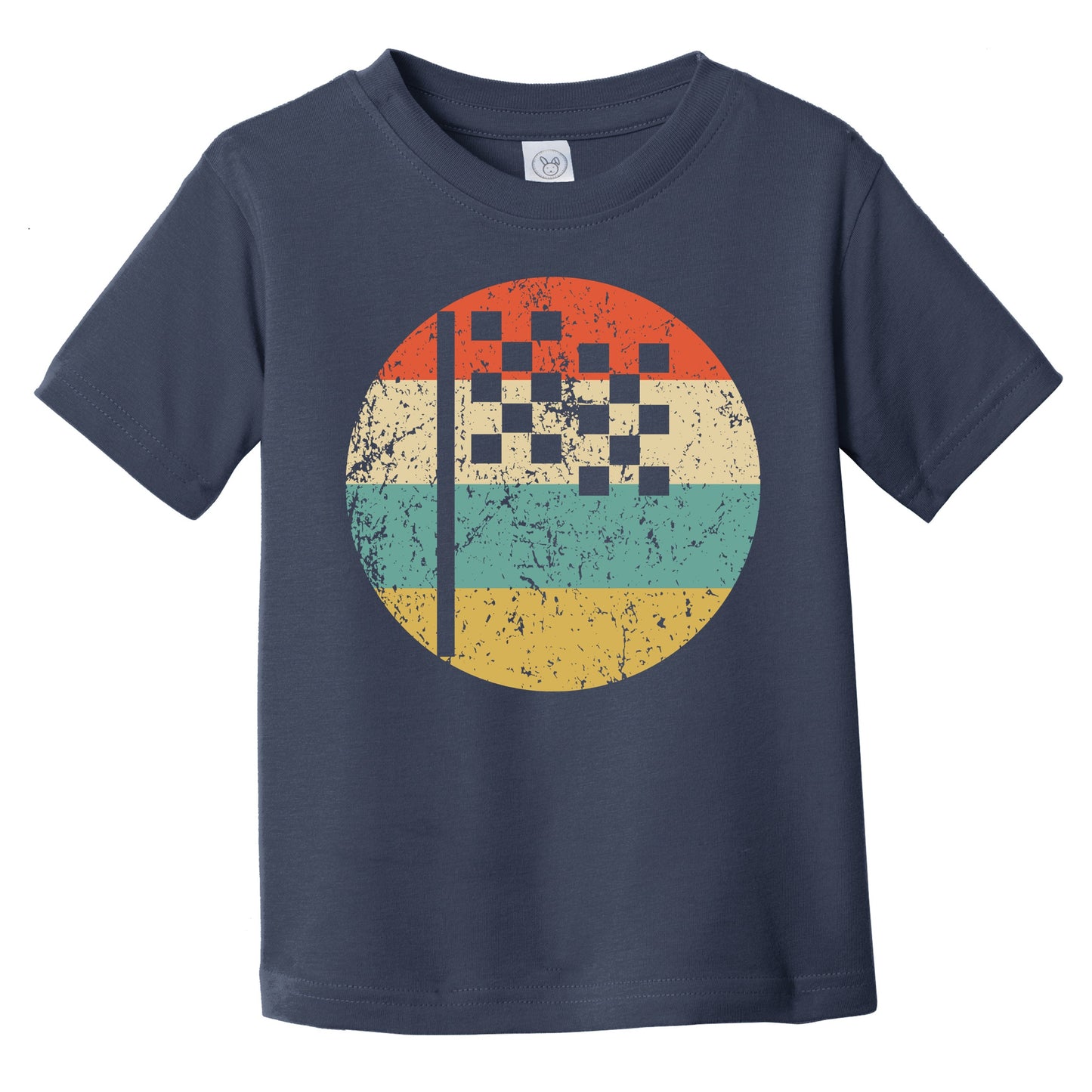 Checkered Flag Icon Retro Racing Infant Toddler T-Shirt