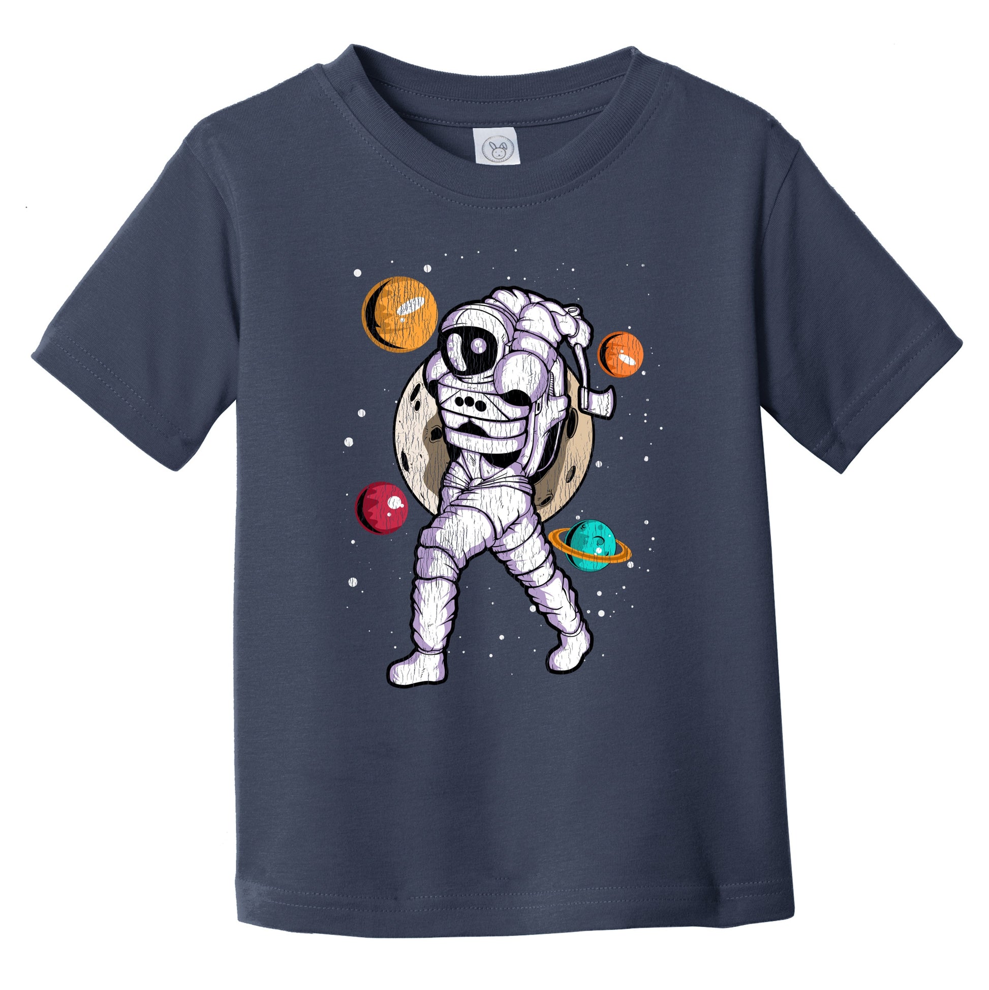 Axe Throwing Astronaut Outer Space Spaceman Distressed Infant Toddler T-Shirt