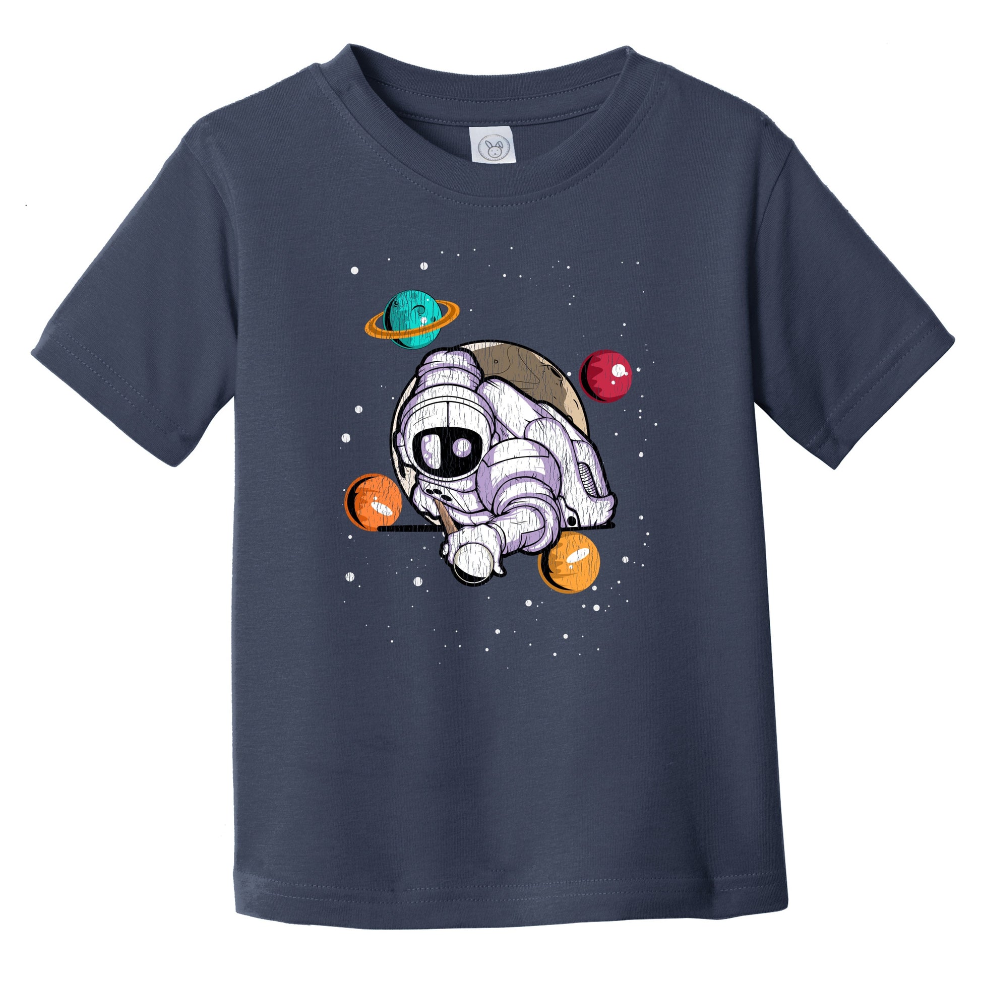 Billiards Astronaut Outer Space Spaceman Distressed Infant Toddler T-Shirt