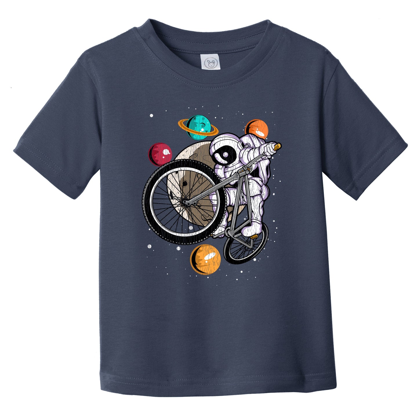 BMX Astronaut Outer Space Spaceman Bike Distressed Infant Toddler T-Shirt