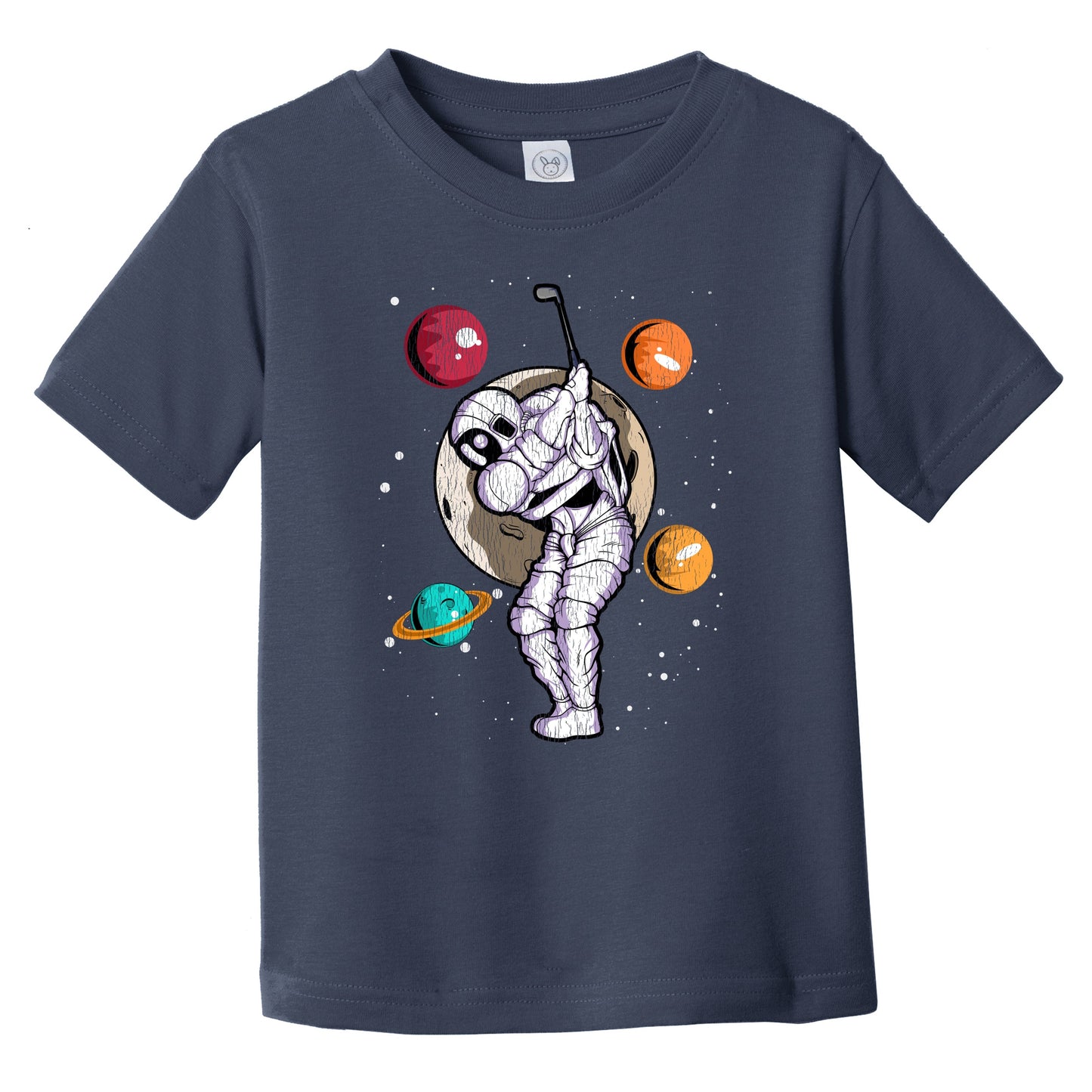 Golf Astronaut Outer Space Spaceman Distressed Infant Toddler T-Shirt