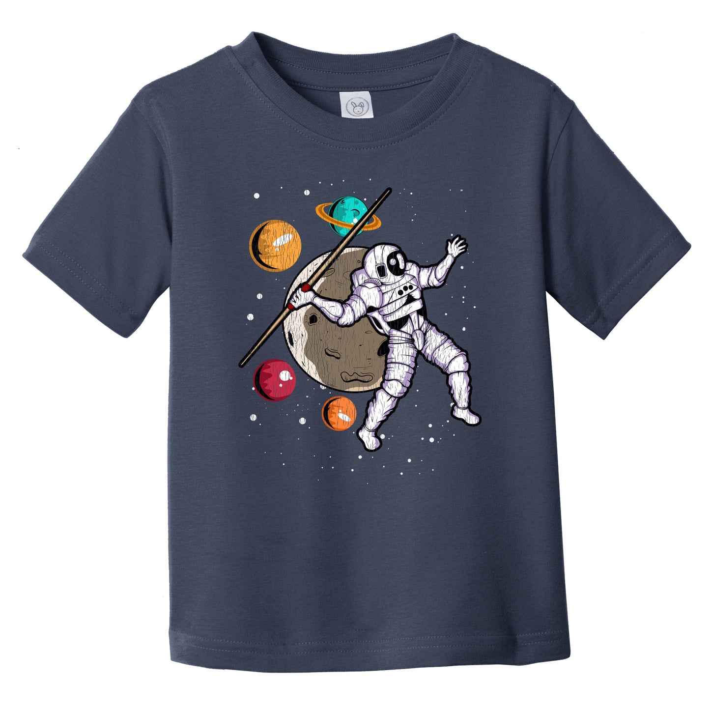 Javelin Throw Astronaut Outer Space Spaceman Track and Field Distressed Infant Toddler T-Shirt