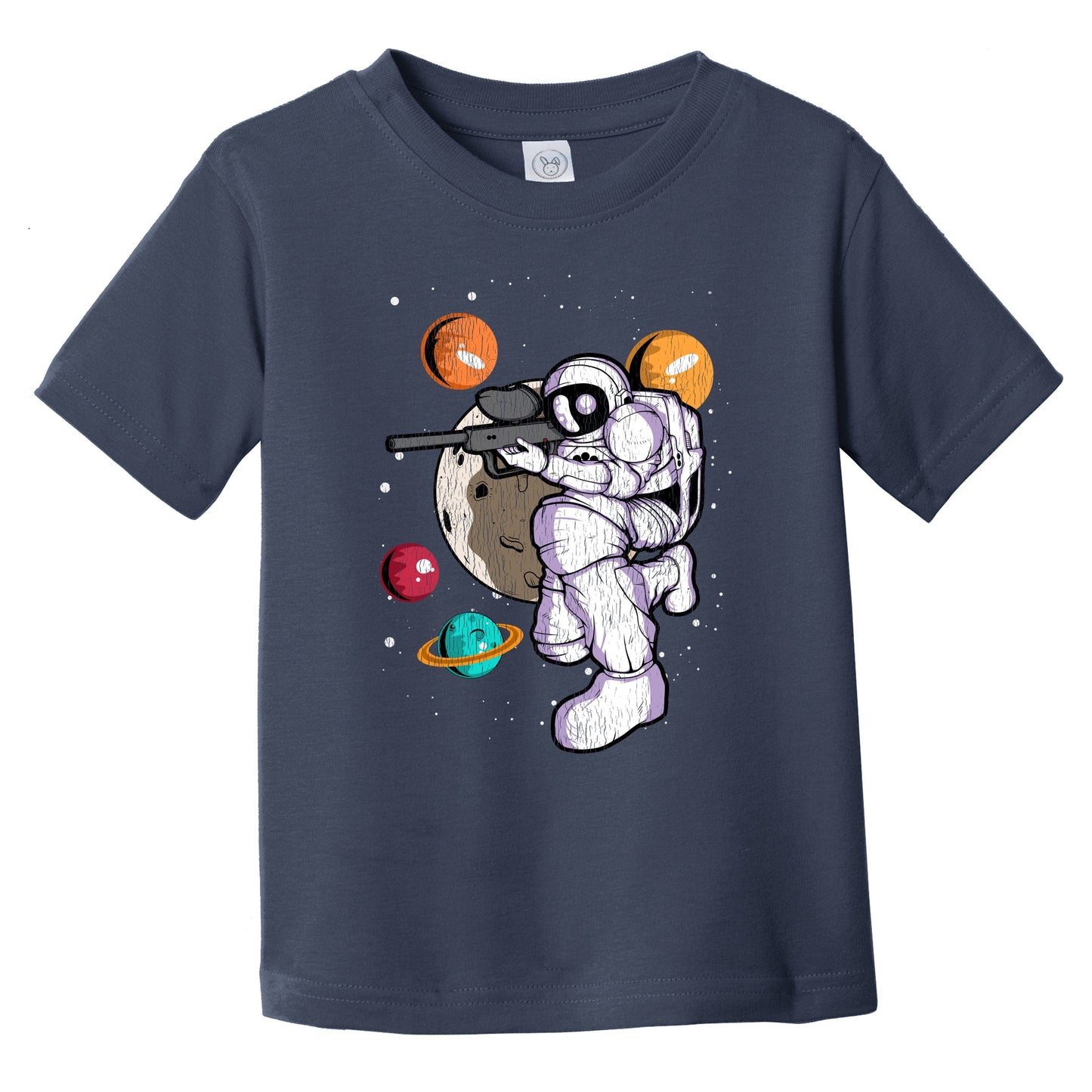 Paintball Astronaut Outer Space Spaceman Distressed Infant Toddler T-Shirt