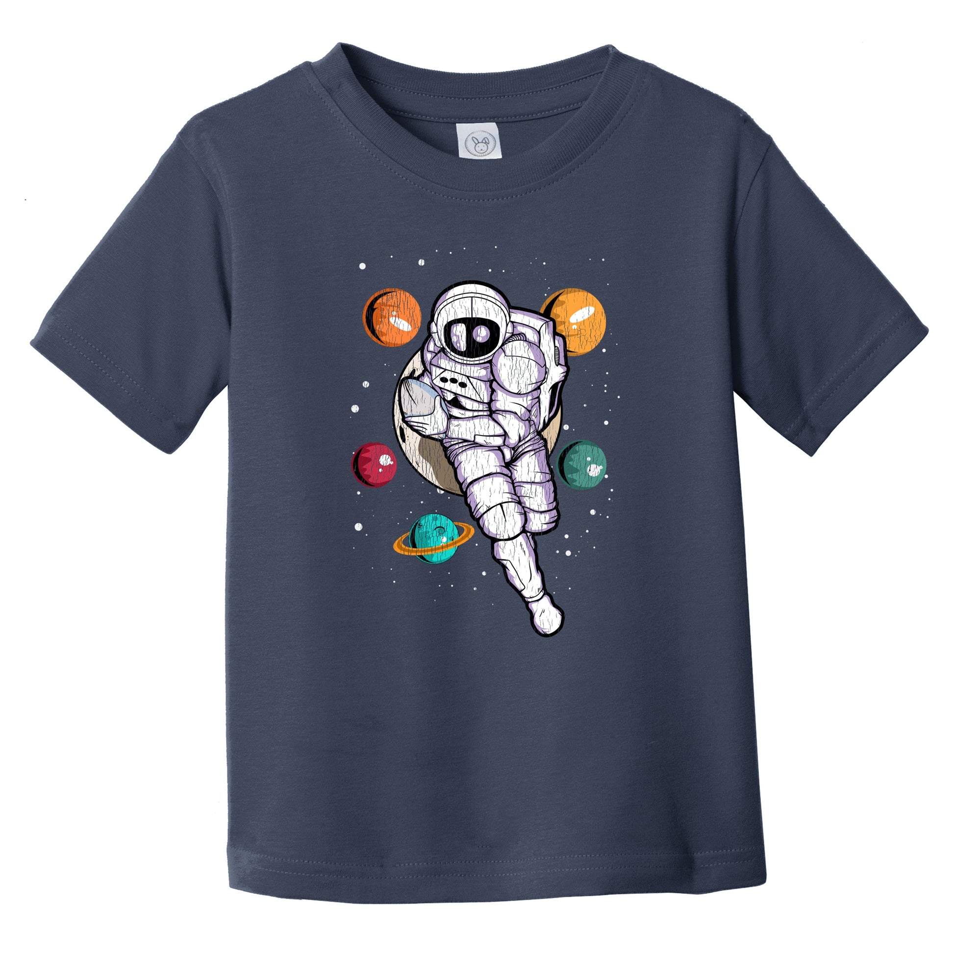 Rugby Astronaut Outer Space Spaceman Distressed Infant Toddler T-Shirt