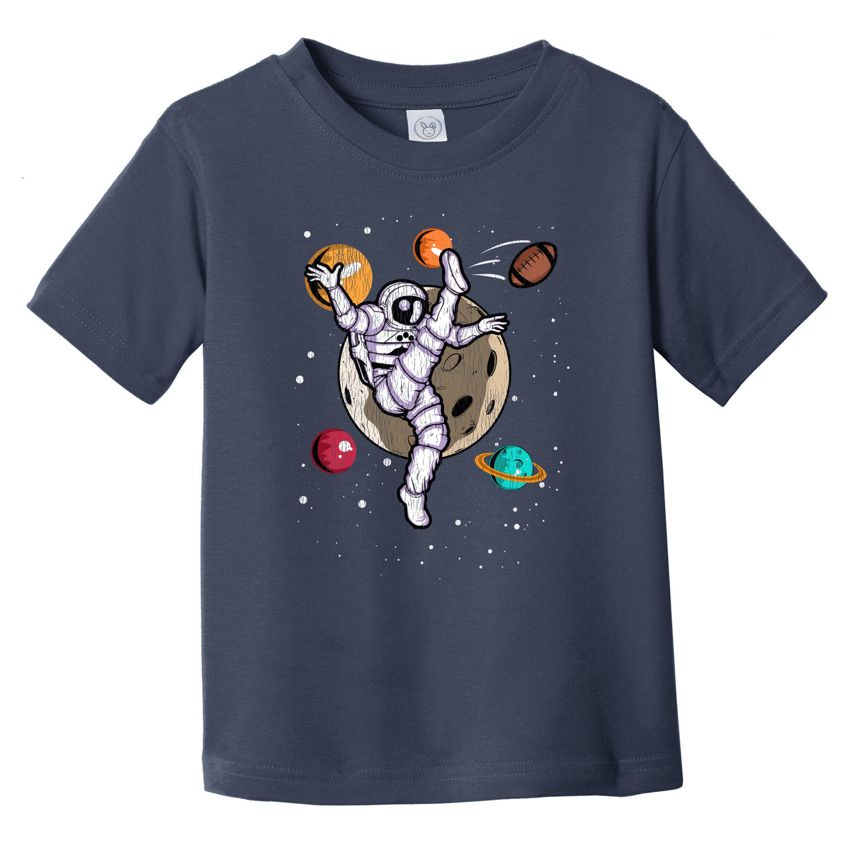 Punter Astronaut Outer Space Spaceman Football Distressed Infant Toddler T-Shirt