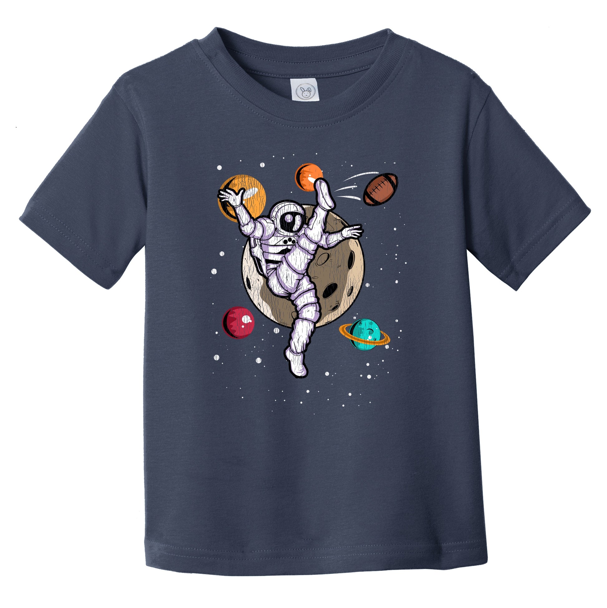 Punter Astronaut Outer Space Spaceman Football Distressed Infant Toddler T-Shirt