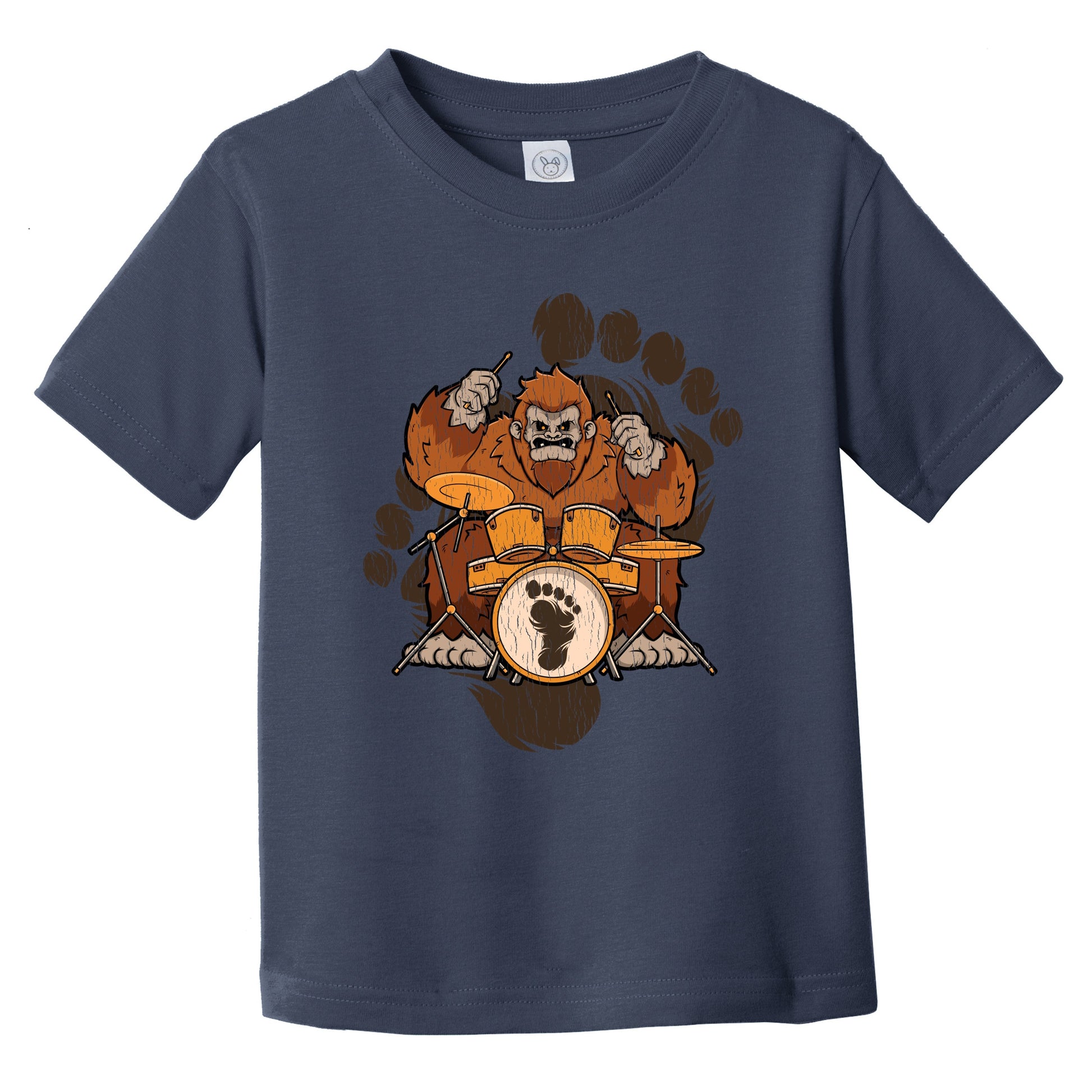 Toddler Bigfoot Drummer Shirt - Sasquatch Playing Drums Infant Toddler T-Shirt