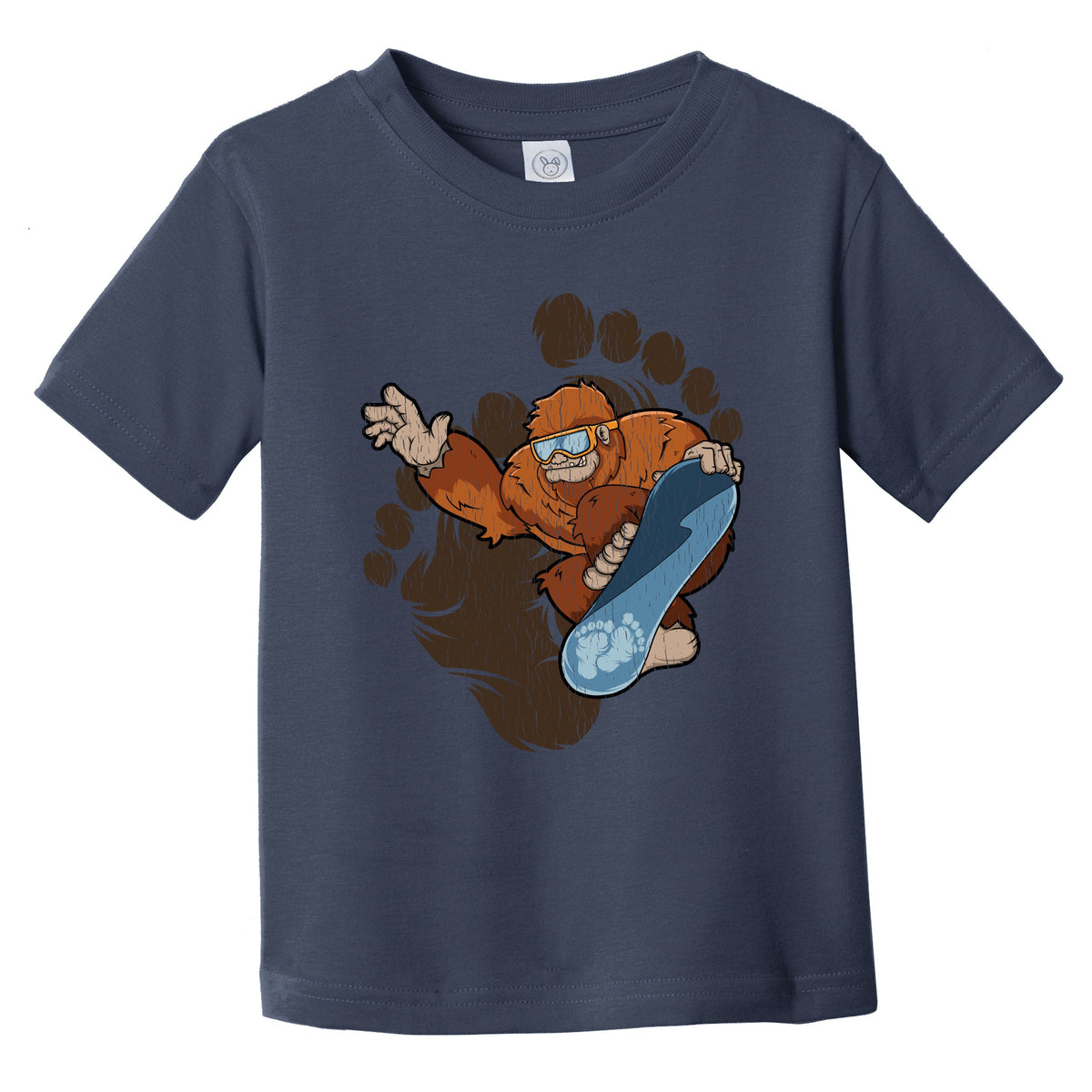 Toddler Bigfoot Snowboarding Shirt - Sasquatch Riding Snowboard Infant Toddler T-Shirt