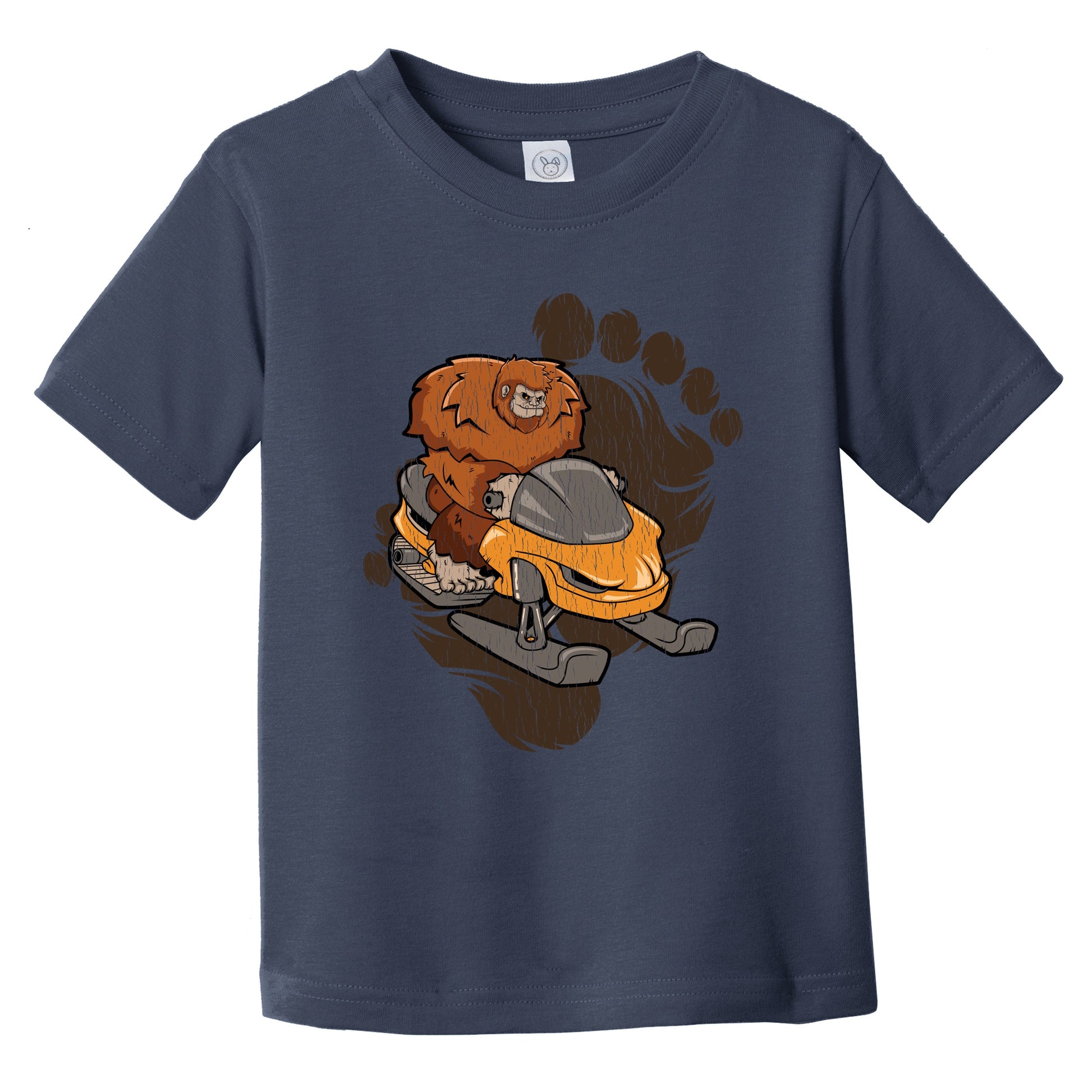 Toddler Bigfoot Snowmobiling Shirt - Sasquatch Riding Snowmobile Infant Toddler T-Shirt