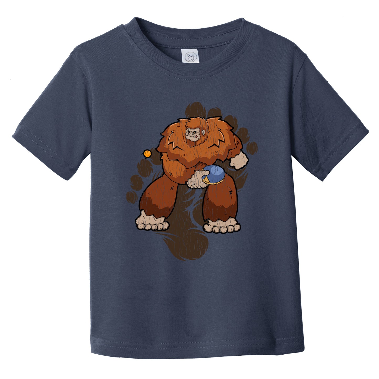 Toddler Bigfoot Table Tennis Shirt - Sasquatch Playing Table Tennis Infant Toddler T-Shirt