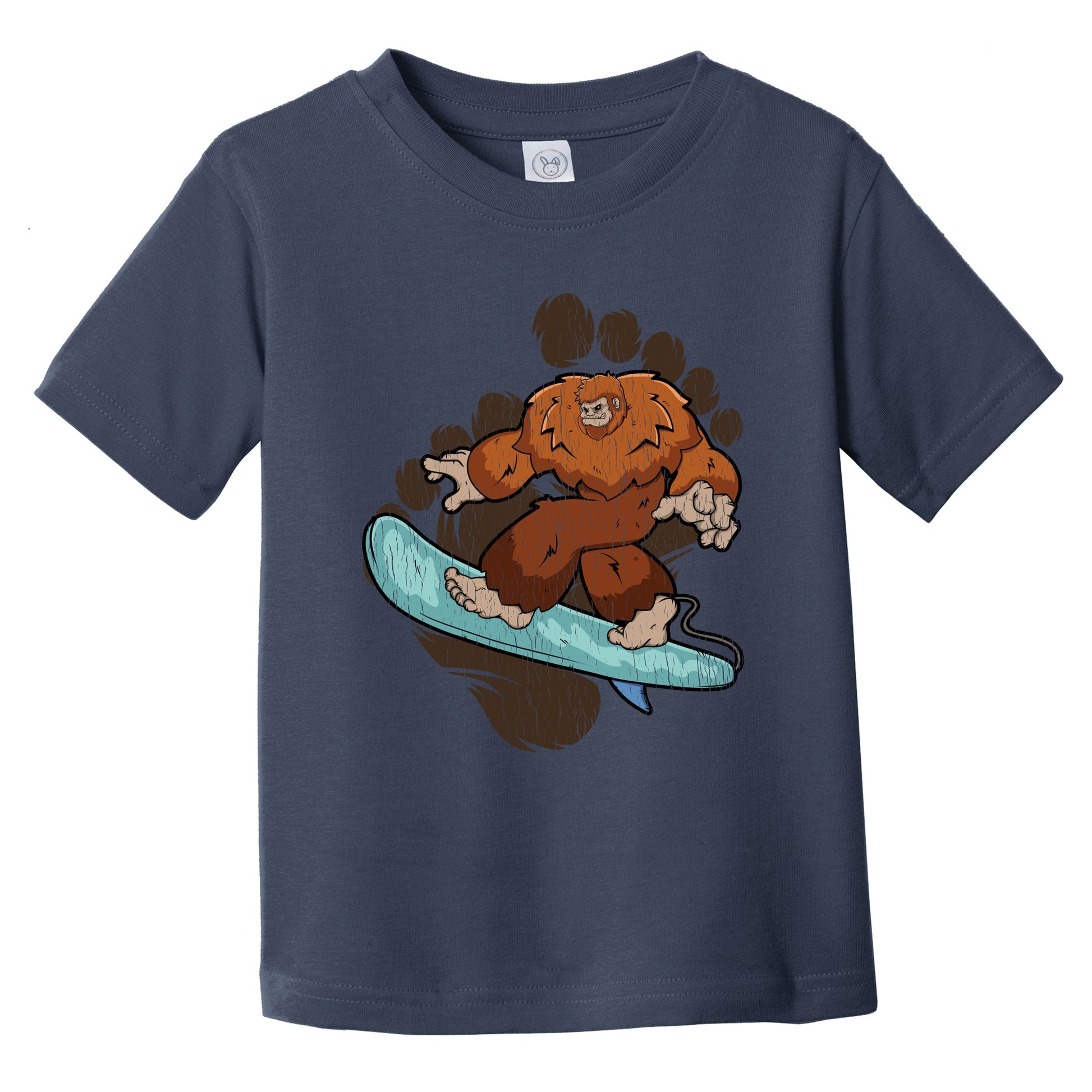 Toddler Bigfoot Surfing Shirt - Sasquatch on Surf Board Infant Toddler T-Shirt