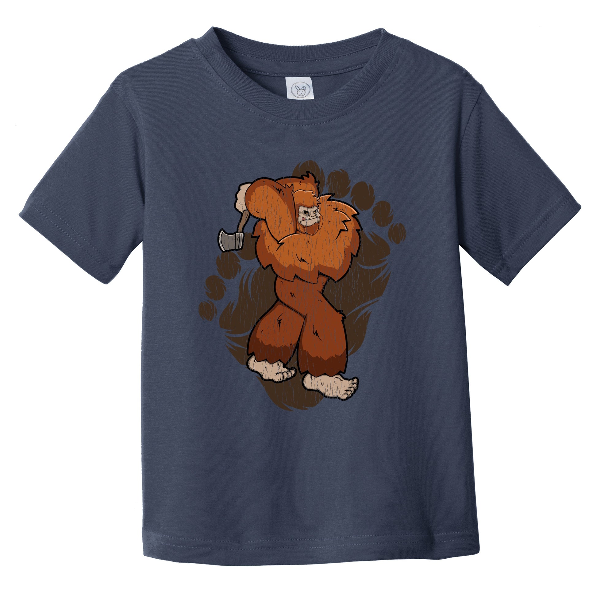 Toddler Bigfoot Axe Throwing Shirt - Sasquatch Throwing Axe Infant Toddler T-Shirt