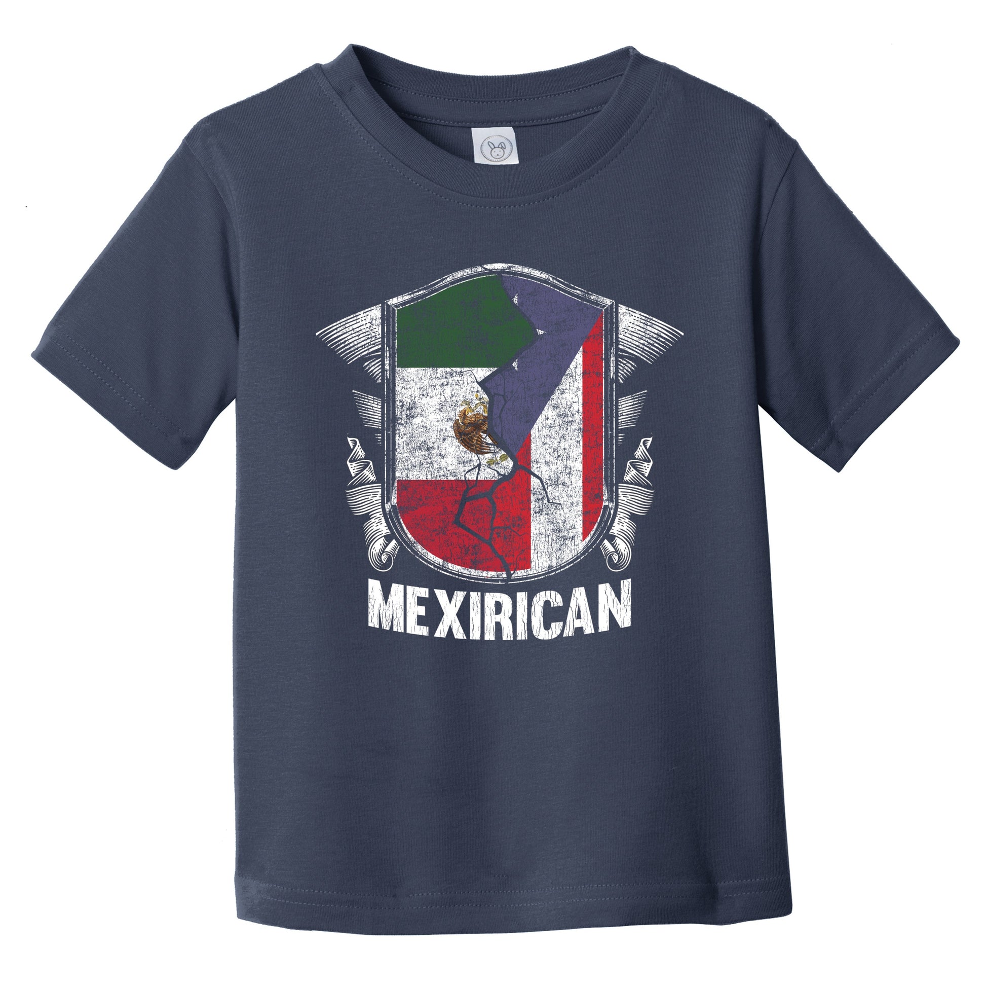 Mexirican Mexico Puerto Rico Flag Half Mexican Puerto Rican Infant Toddler T-Shirt