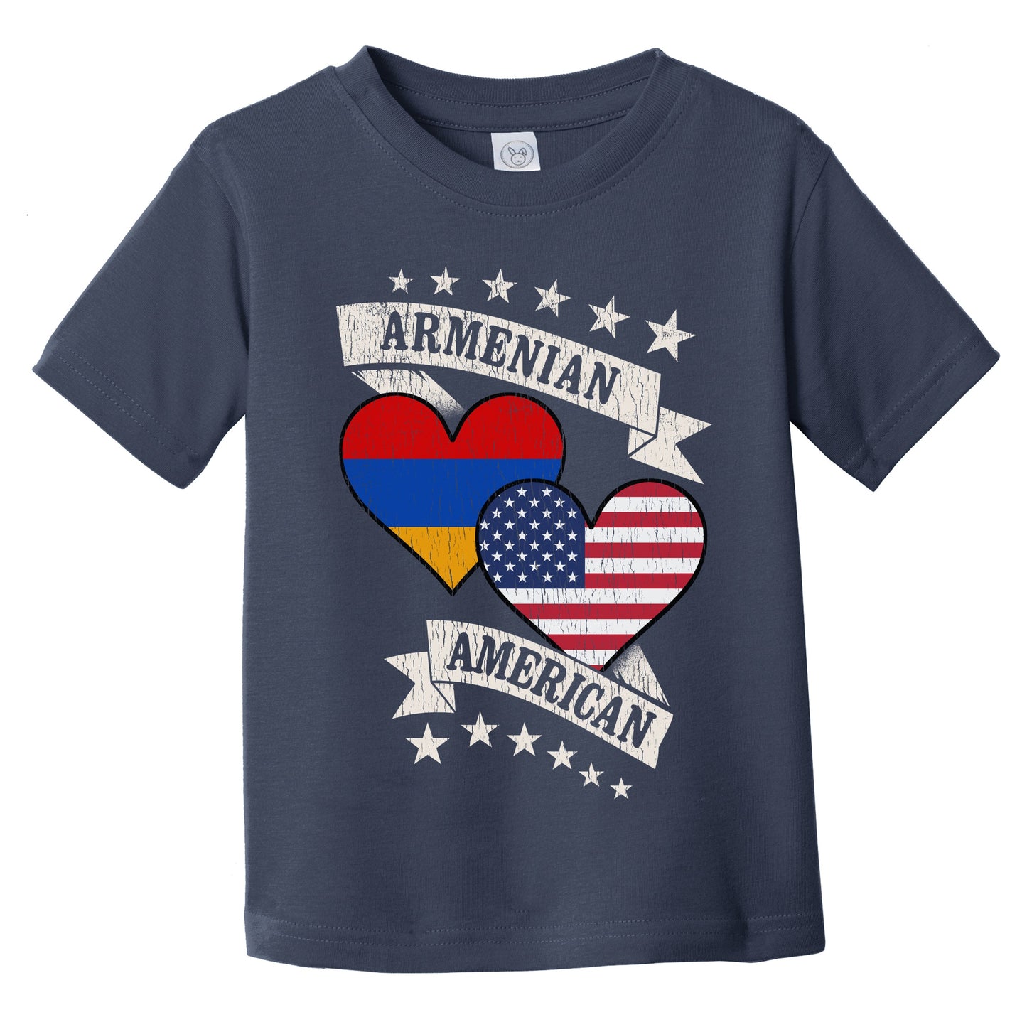 Armenian American Heart Flags Armenia America Infant Toddler T-Shirt