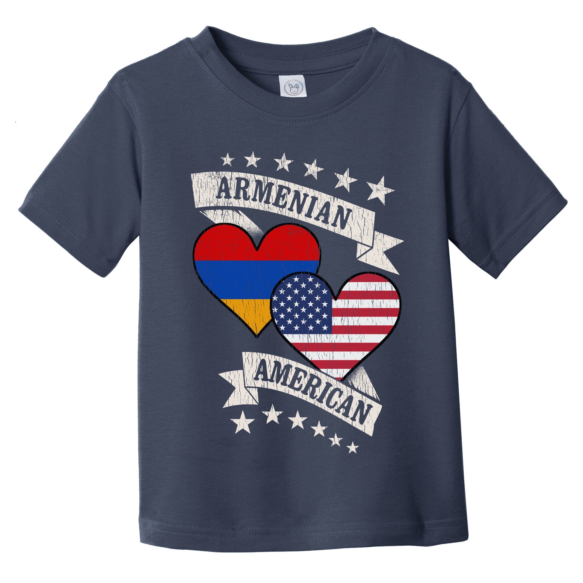 Armenian American Heart Flags Armenia America Infant Toddler T-Shirt