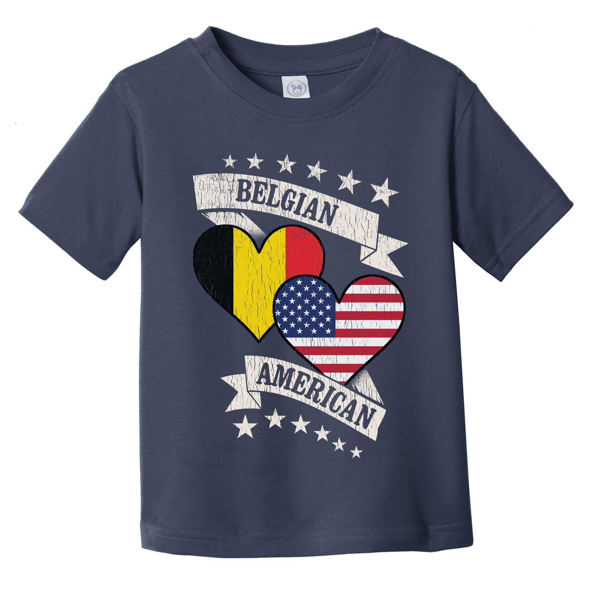 Belgian American Heart Flags Belgium America Infant Toddler T-Shirt