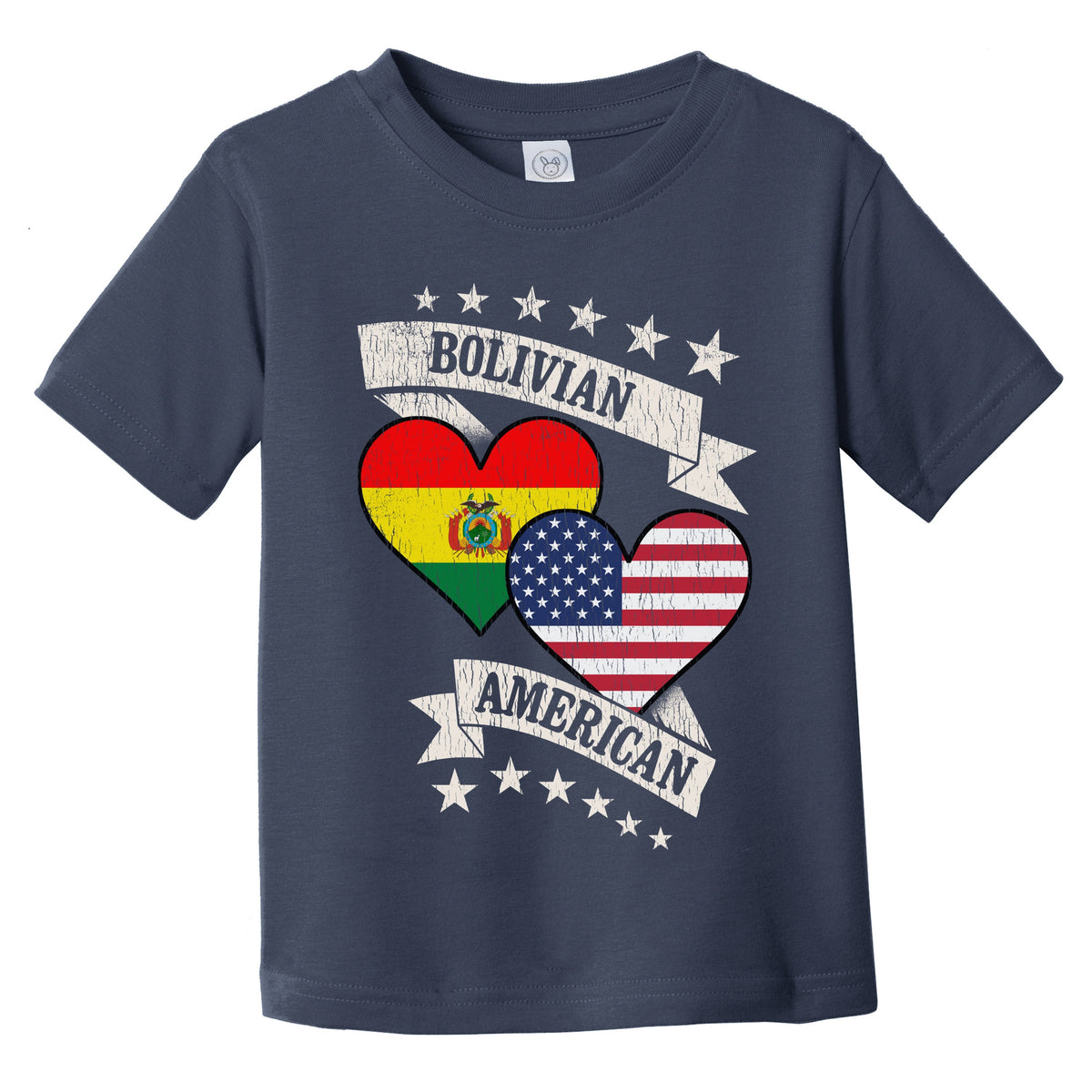 Bolivian American Heart Flags Bolivia America Infant Toddler T-Shirt