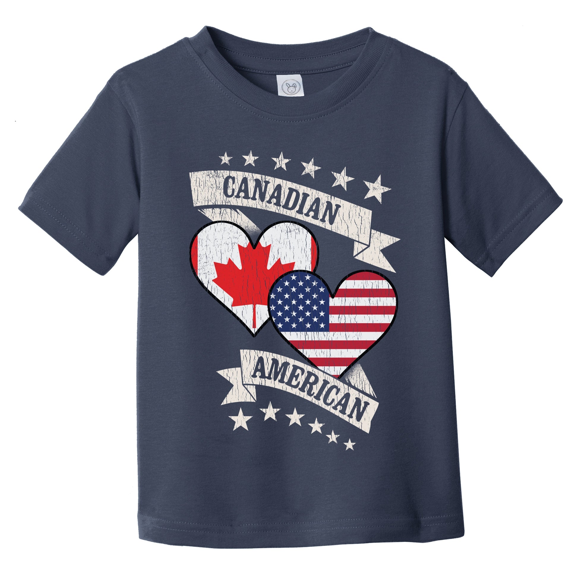 Canadian American Heart Flags Canada America Infant Toddler T-Shirt