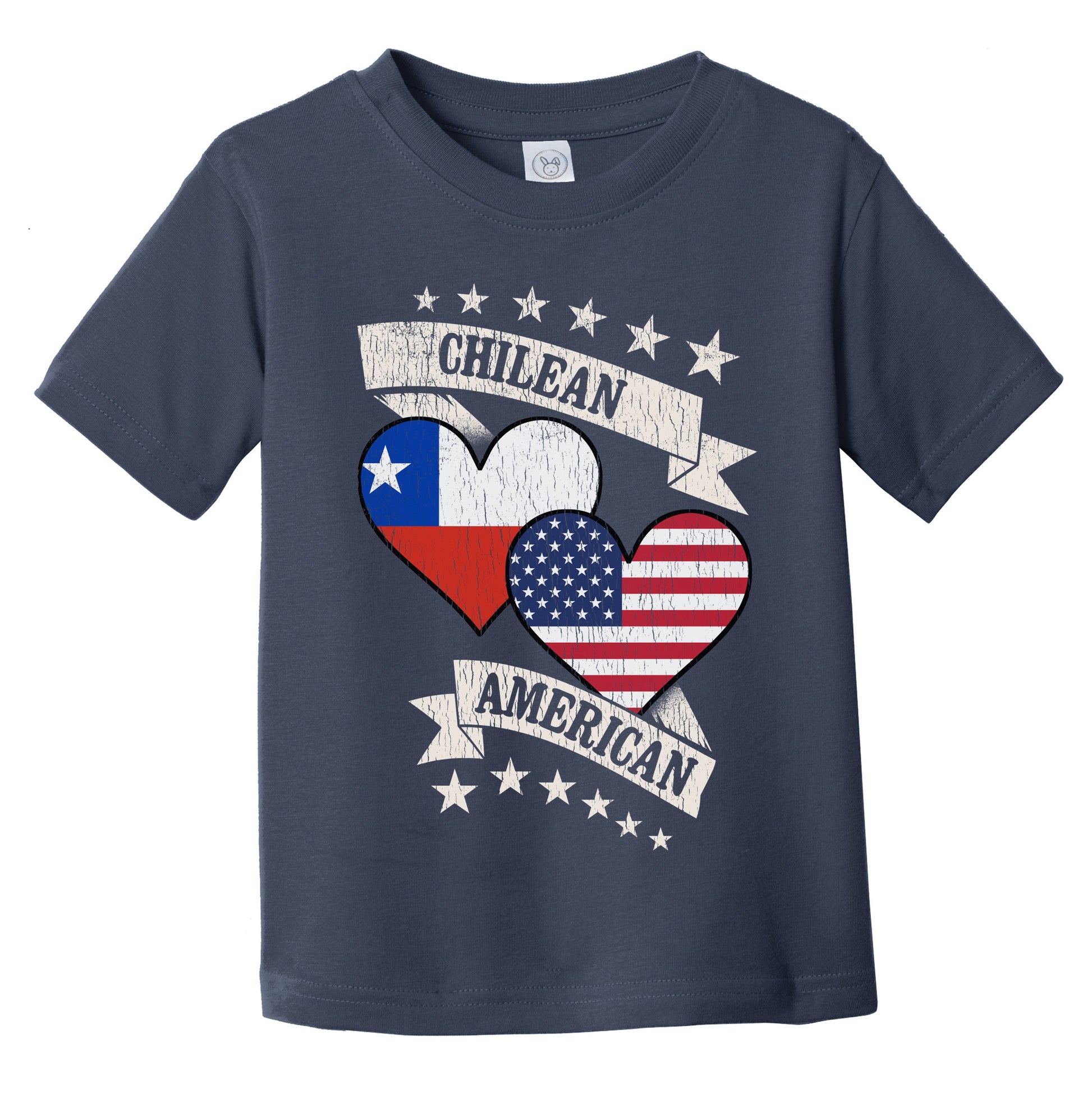 Chilean American Heart Flags Chile America Infant Toddler T-Shirt