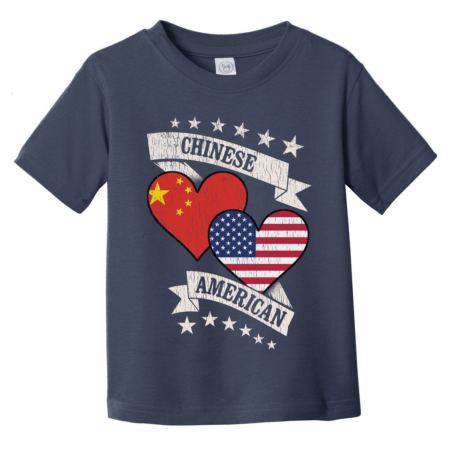 Chinese American Heart Flags China America Infant Toddler T-Shirt