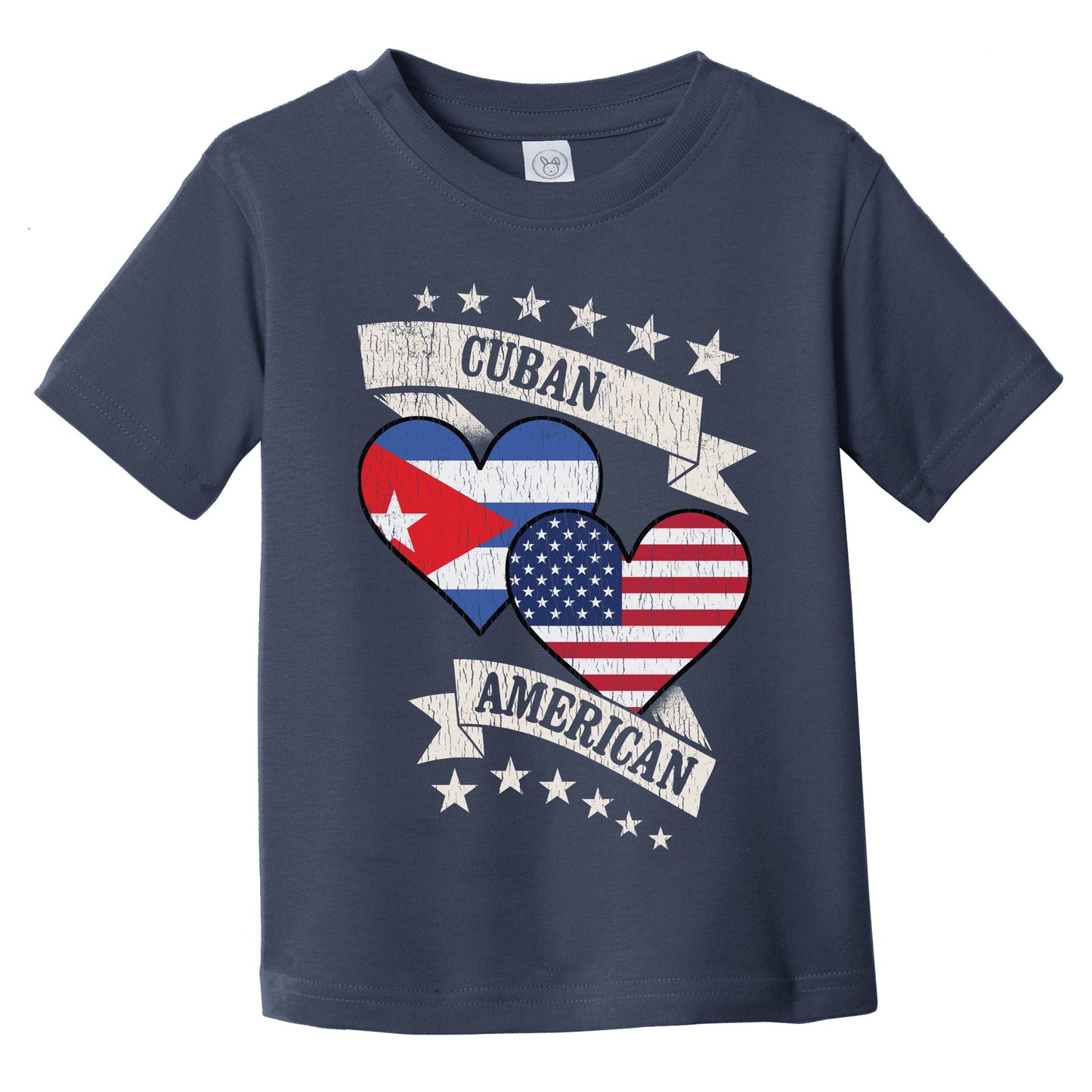 Cuban American Heart Flags Cuba America Infant Toddler T-Shirt
