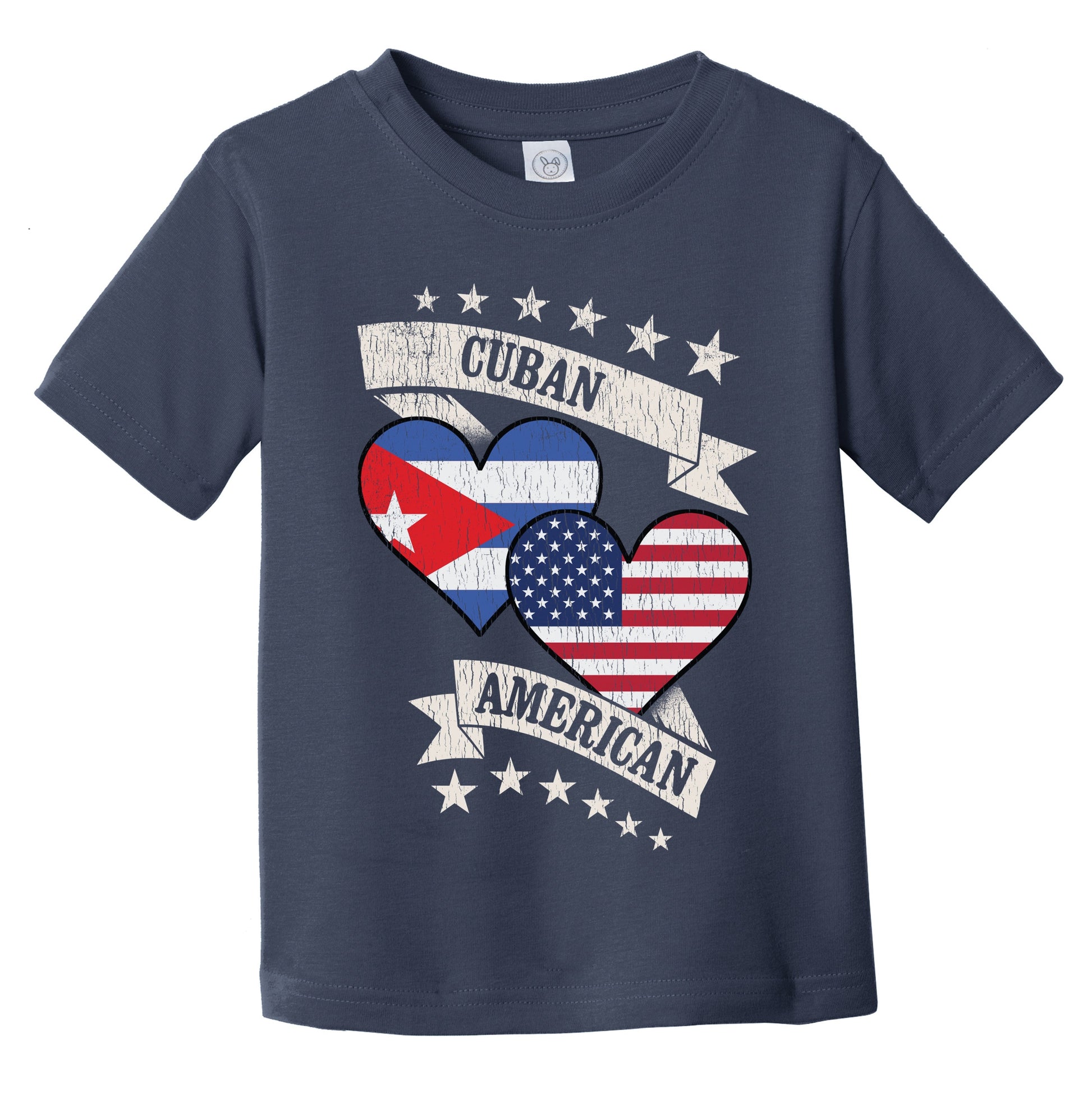 Cuban American Heart Flags Cuba America Infant Toddler T-Shirt