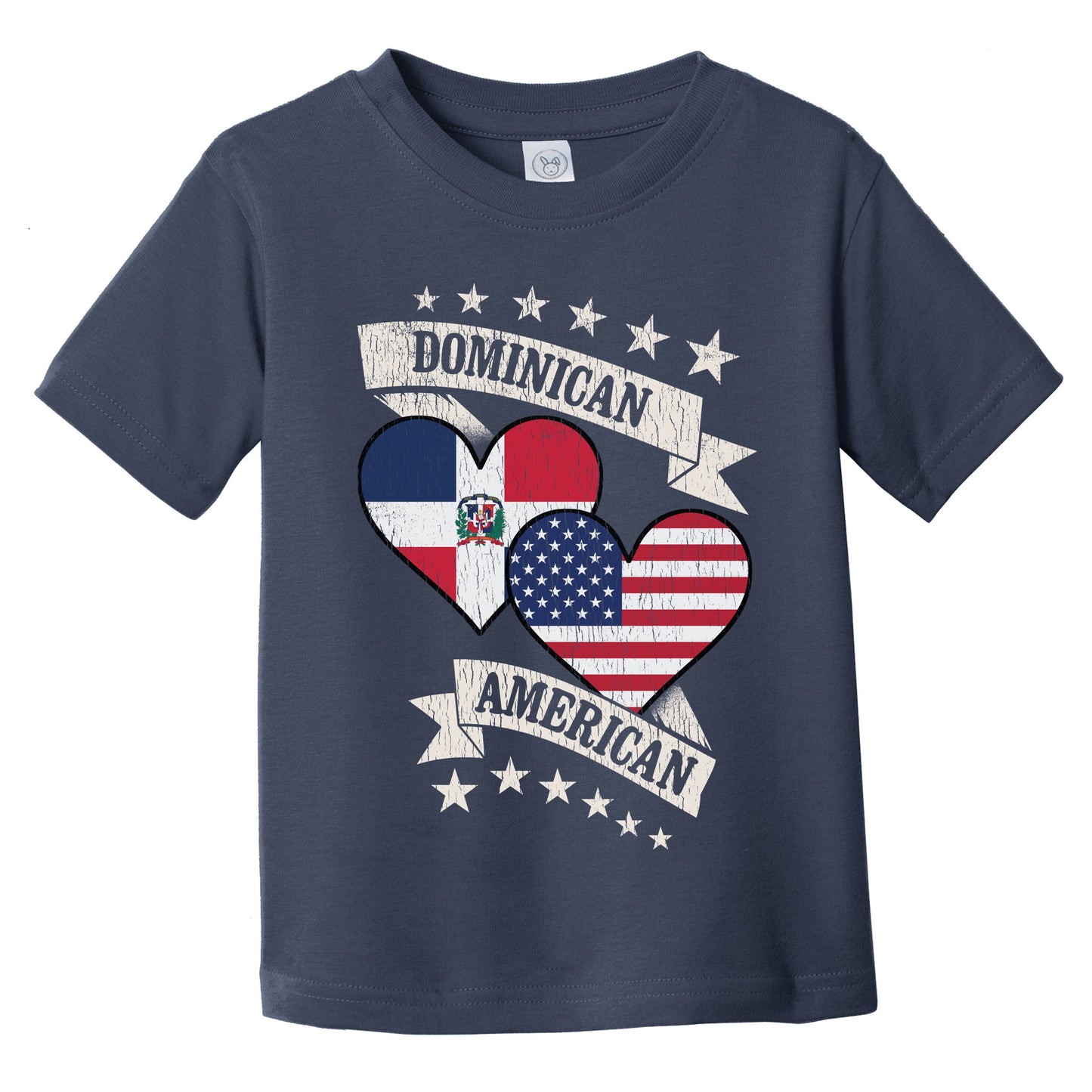 Dominican American Heart Flags Dominican Republic America Infant Toddler T-Shirt
