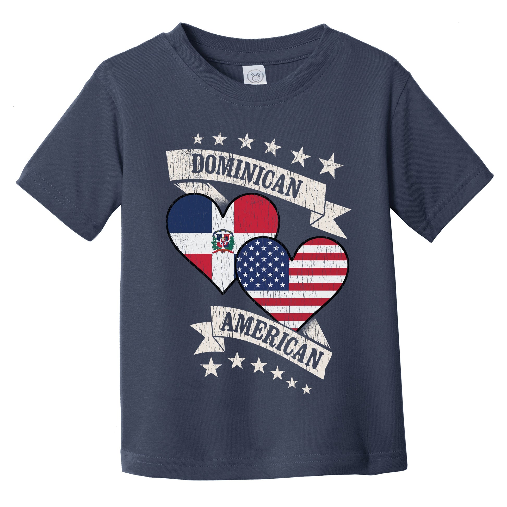 Dominican American Heart Flags Dominican Republic America Infant Toddler T-Shirt