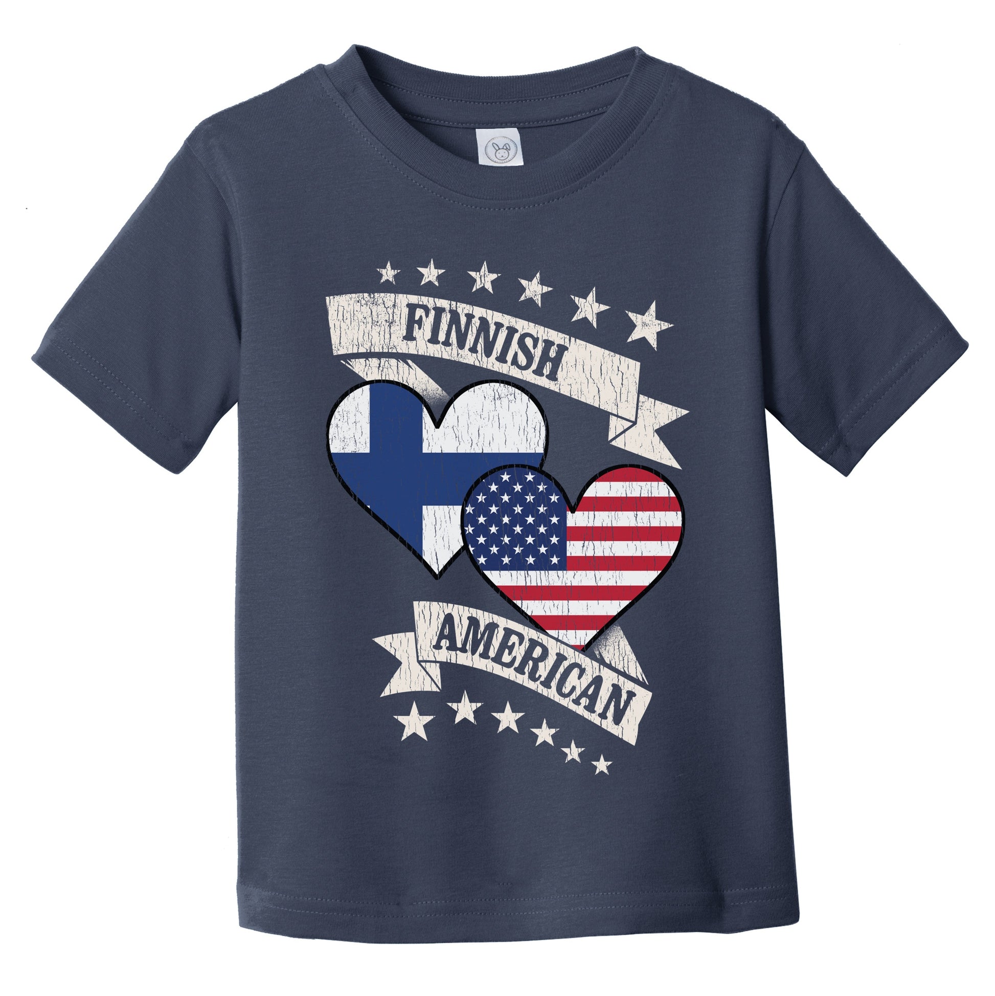 Finnish American Heart Flags Finland America Infant Toddler T-Shirt