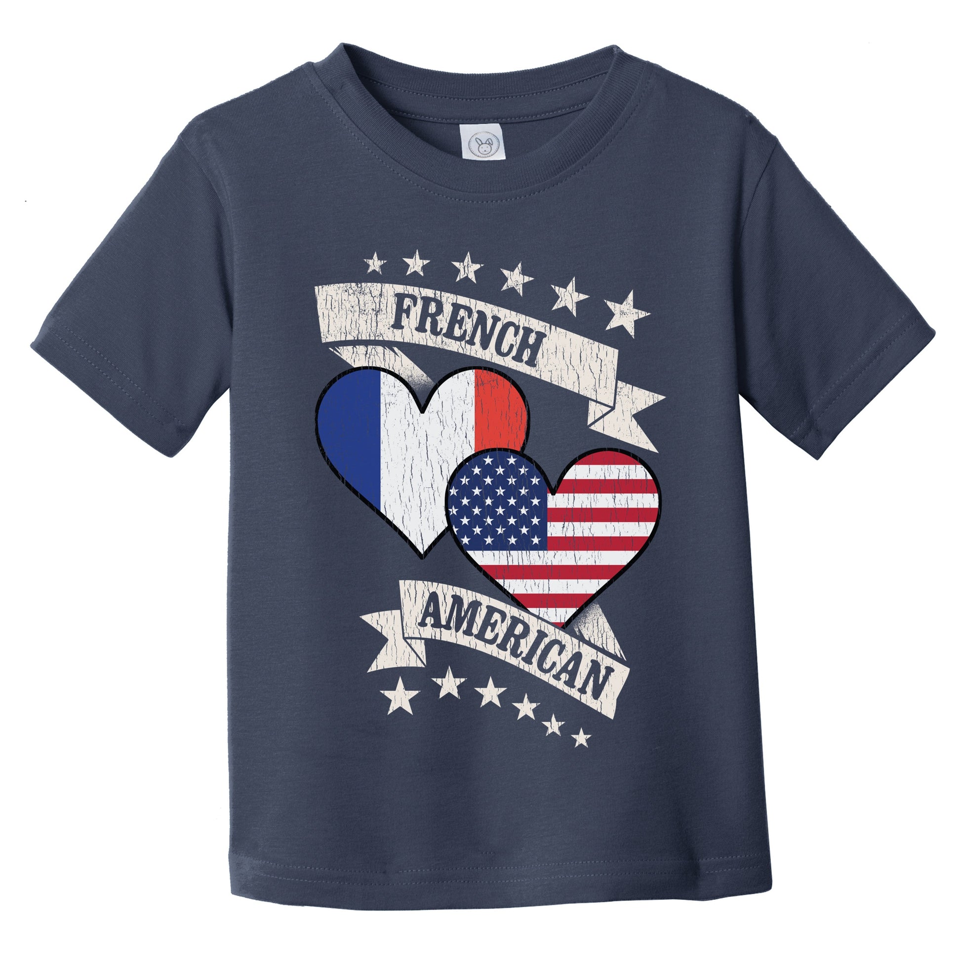 French American Heart Flags France America Infant Toddler T-Shirt