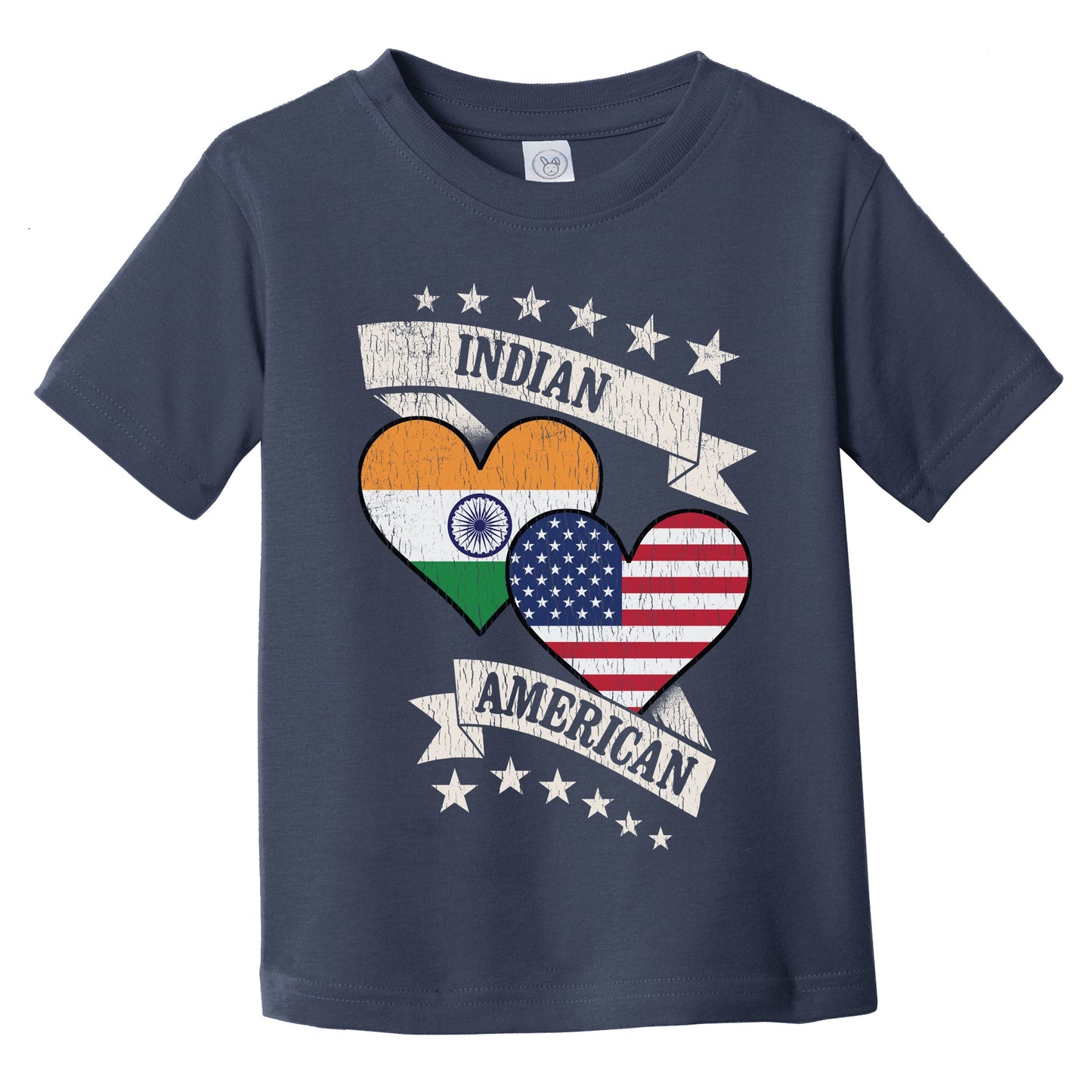 Indian American Heart Flags India America Infant Toddler T-Shirt