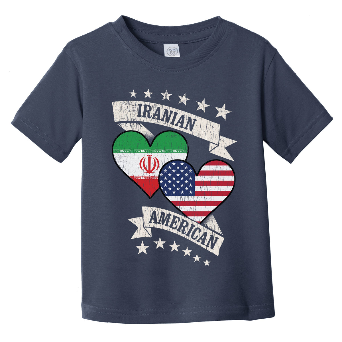 Iranian American Heart Flags Iran America Infant Toddler T-Shirt