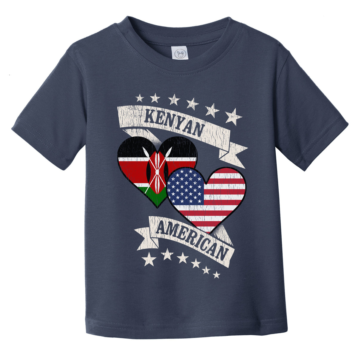 Kenyan American Heart Flags Kenya America Infant Toddler T-Shirt