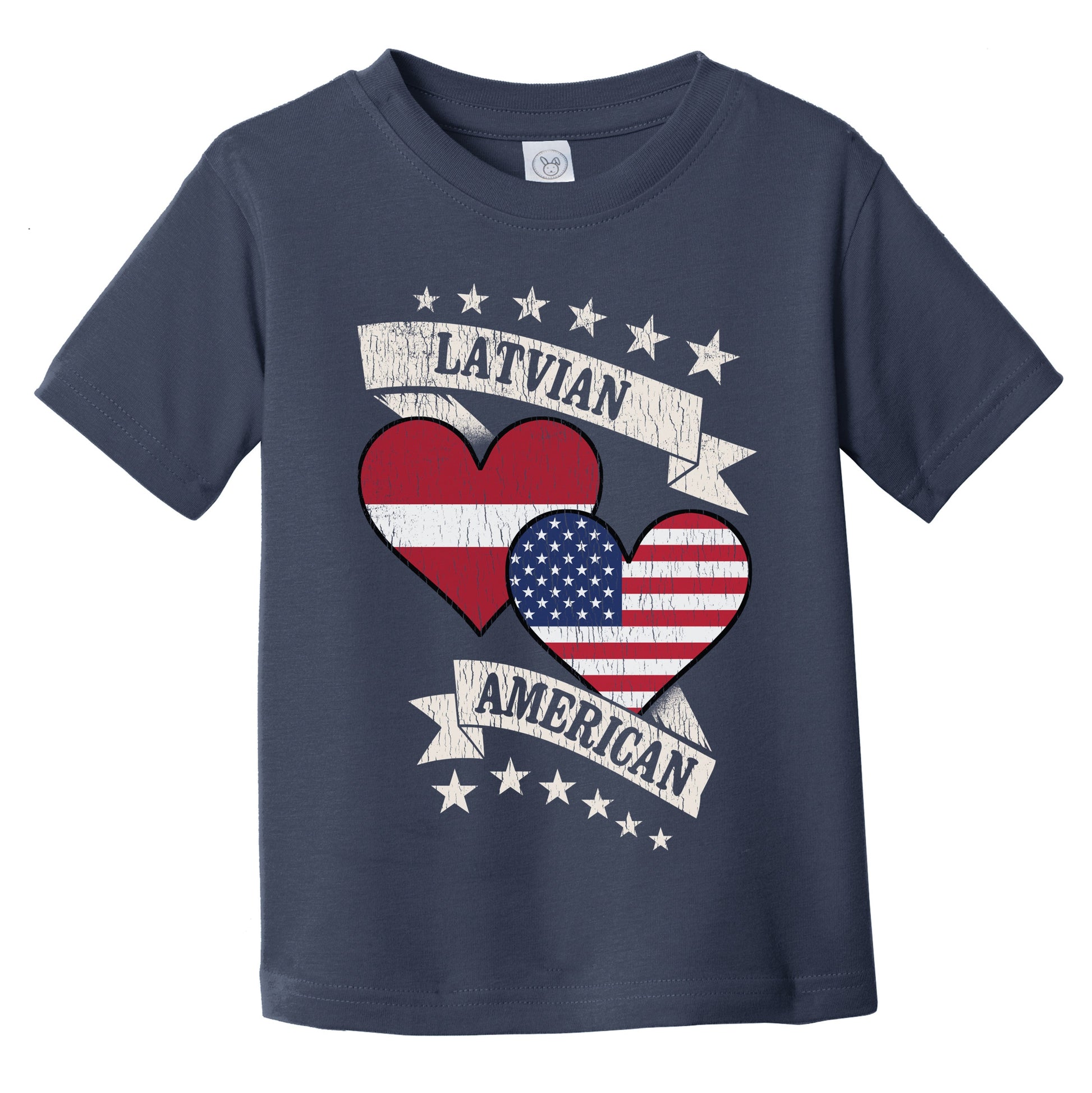 Latvian American Heart Flags Latvia America Infant Toddler T-Shirt
