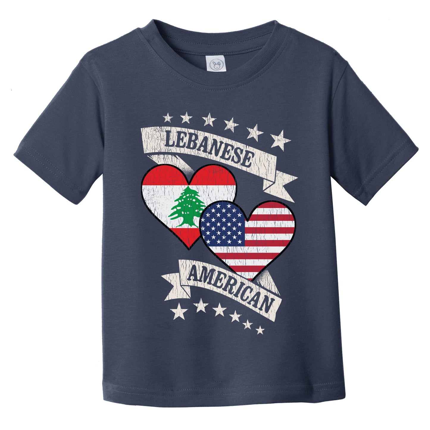 Lebanese American Heart Flags Lebanon America Infant Toddler T-Shirt