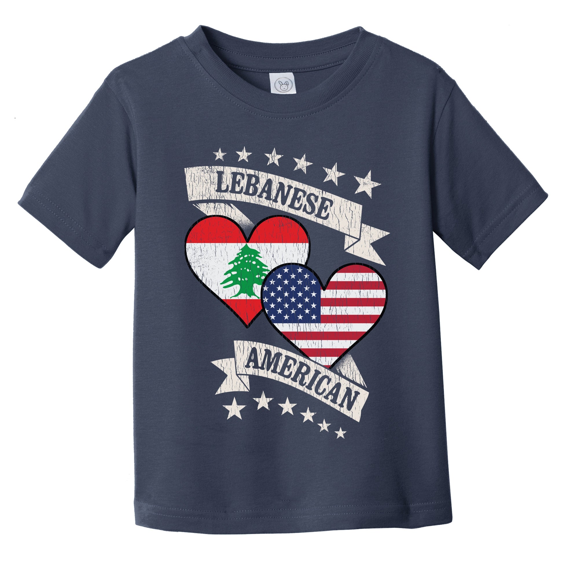 Lebanese American Heart Flags Lebanon America Infant Toddler T-Shirt