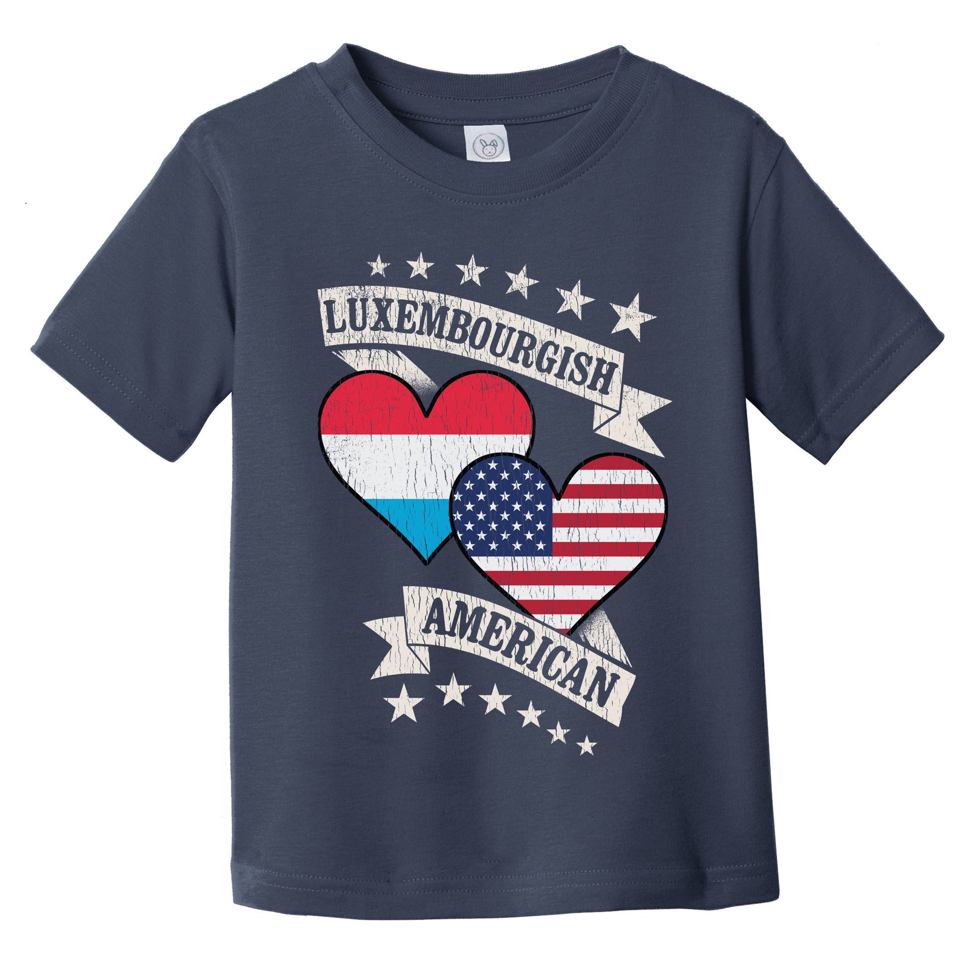 Luxembourgish American Heart Flags Luxembourg America Infant Toddler T-Shirt