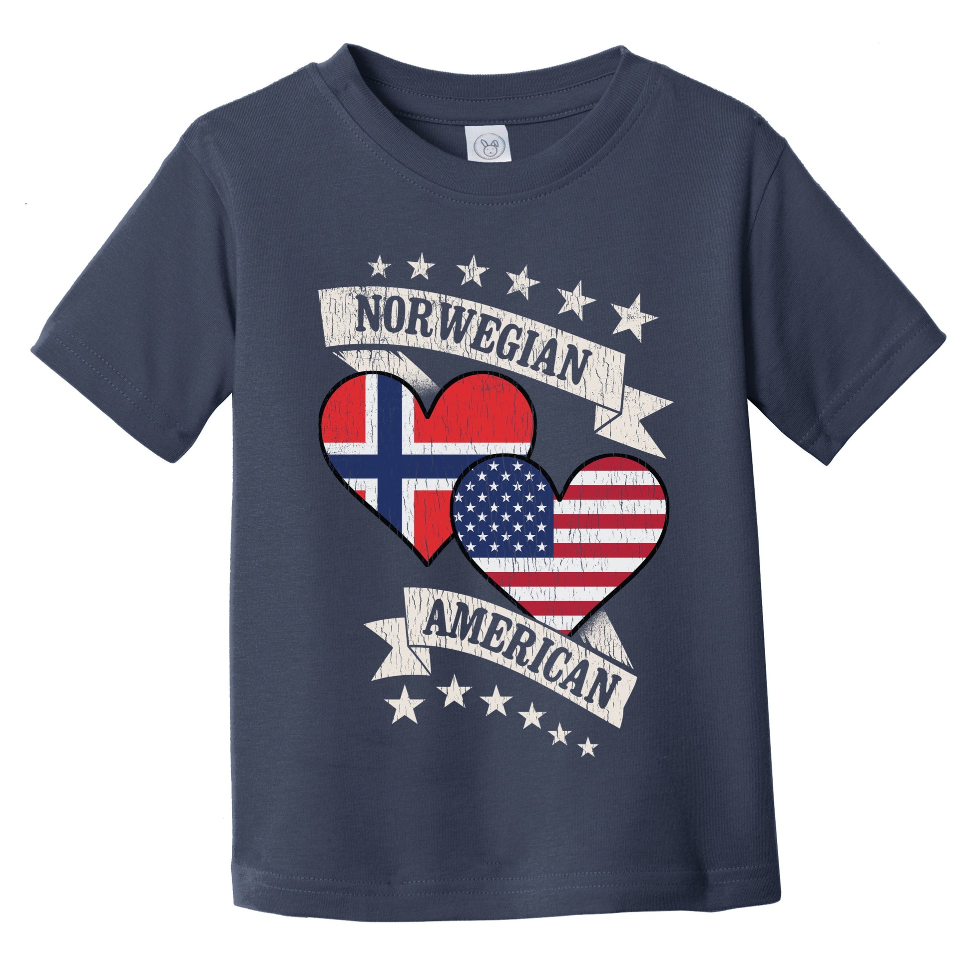 Norwegian American Heart Flags Norway America Infant Toddler T-Shirt