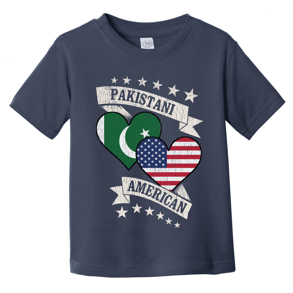 Pakistani American Heart Flags Pakistan America Infant Toddler T-Shirt